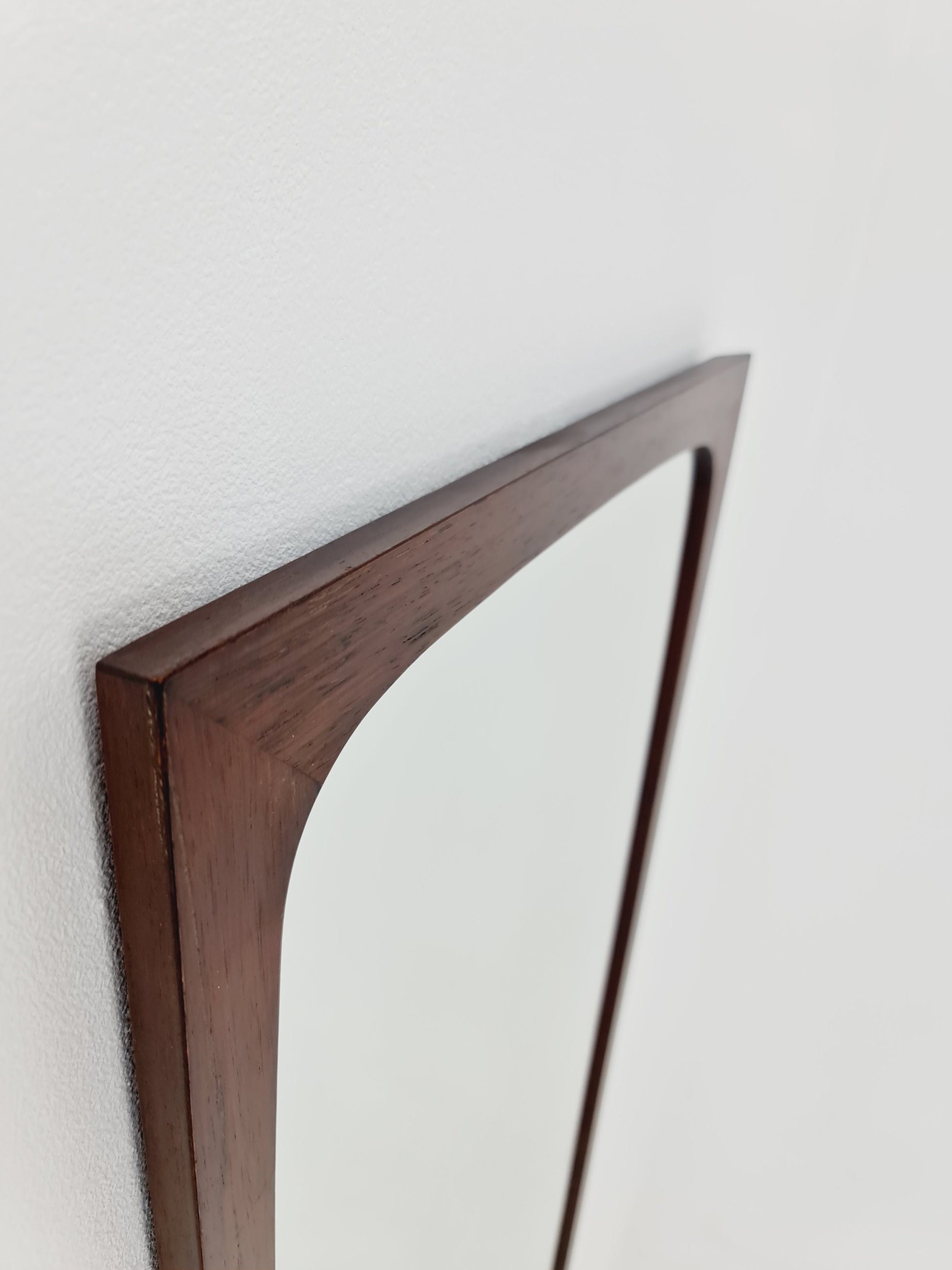 Rosewood Danish mid-century Modern wall-mounted mirror, 1960s