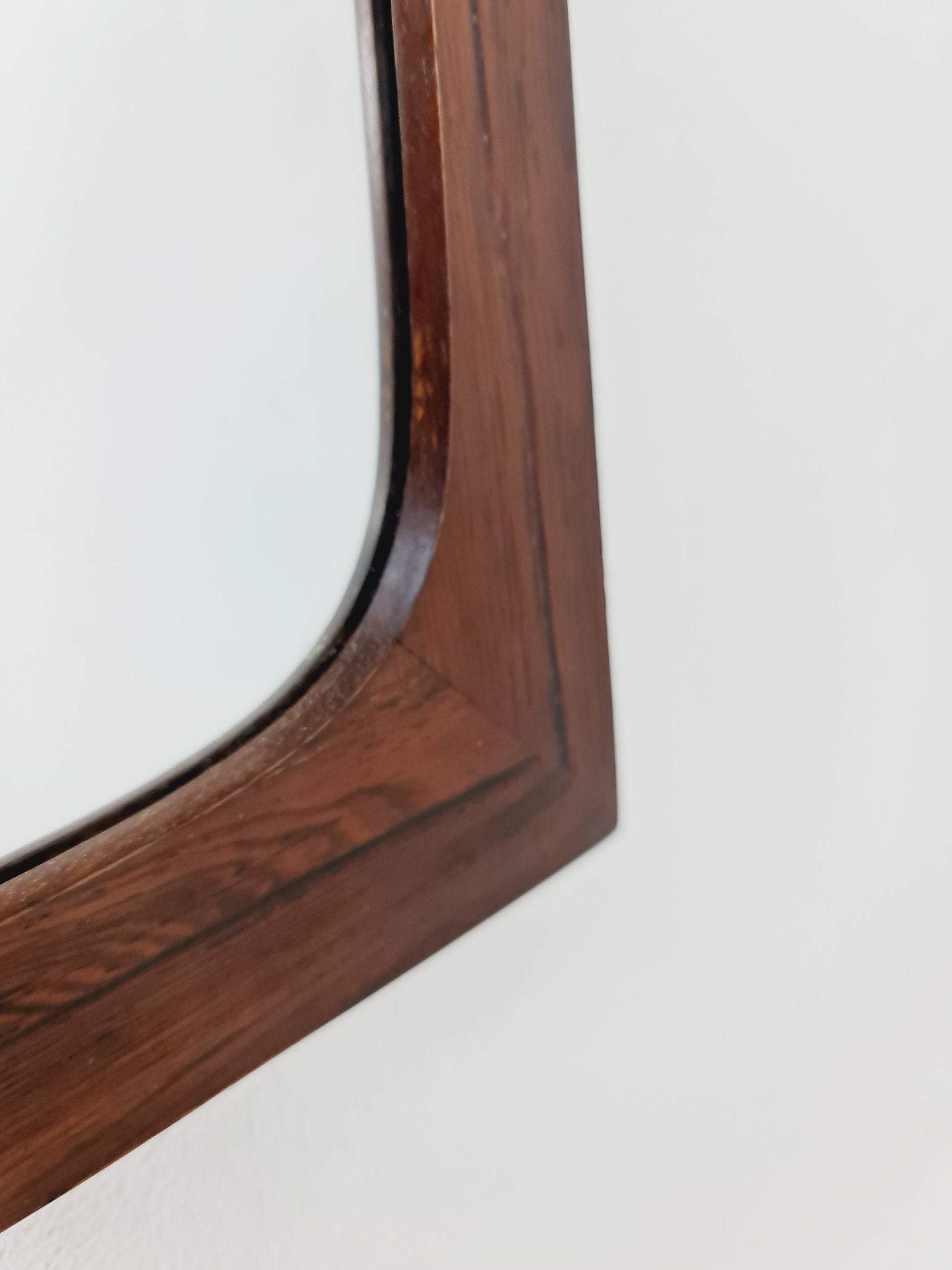 Rosewood Danish mid-century Modern wall-mounted mirror, 1960s
