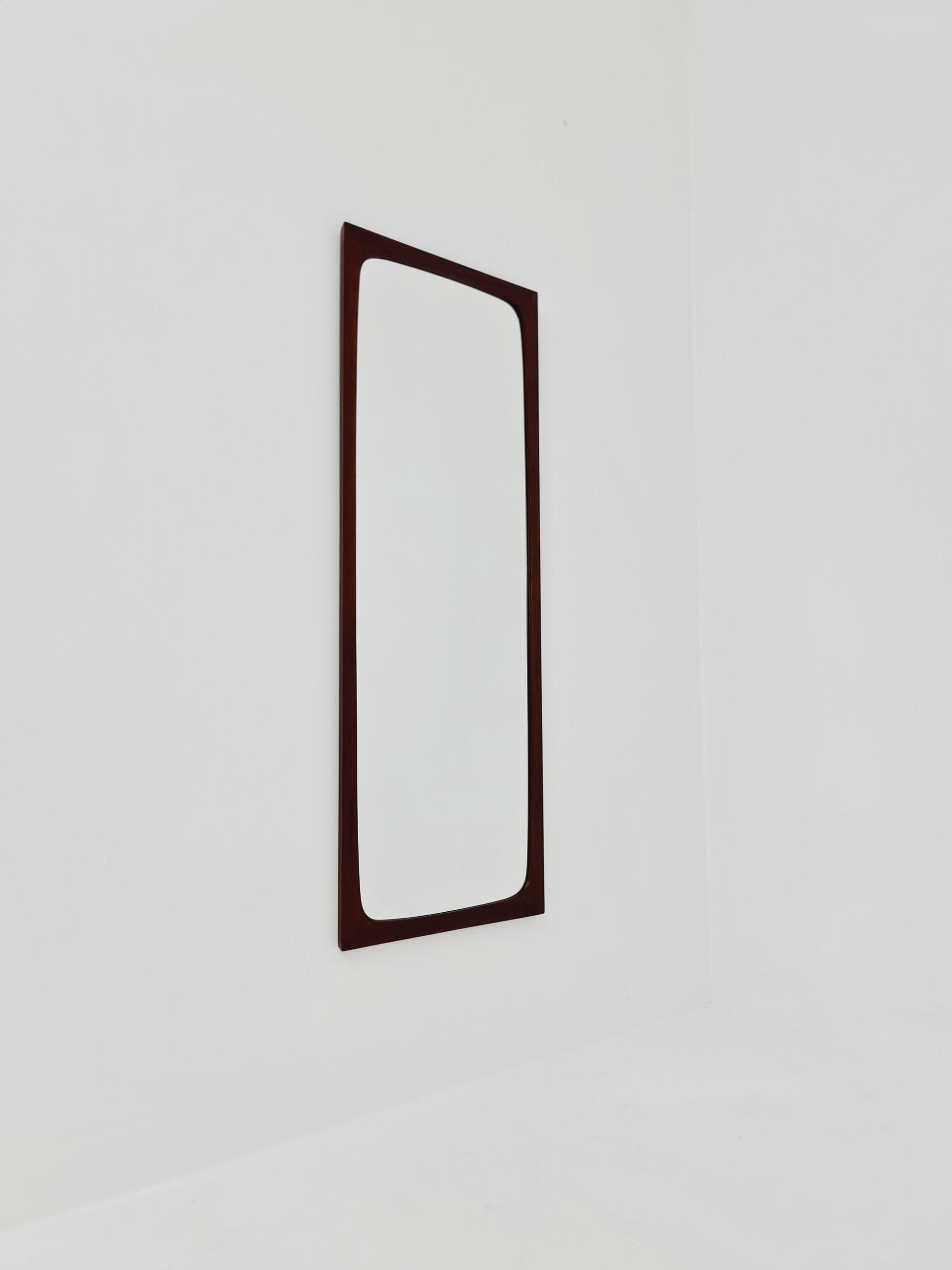 Rosewood Danish mid-century Modern wall-mounted mirror, 1960s