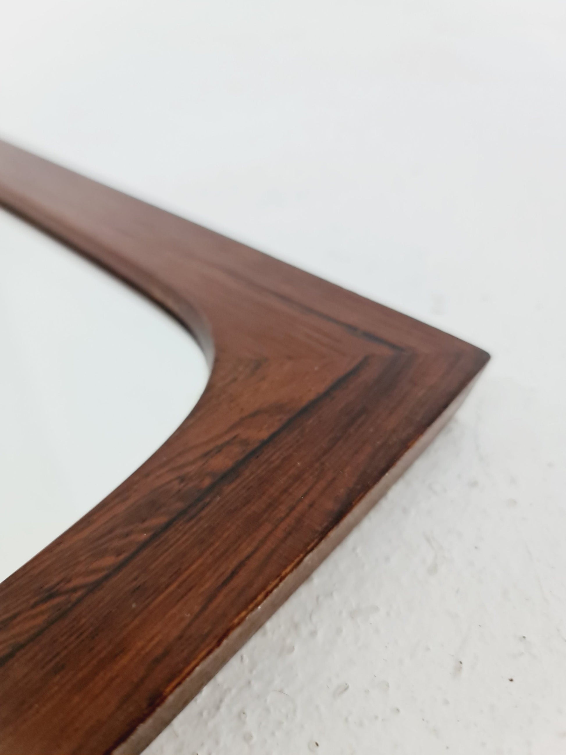 Rosewood Danish mid-century Modern wall-mounted mirror, 1960s