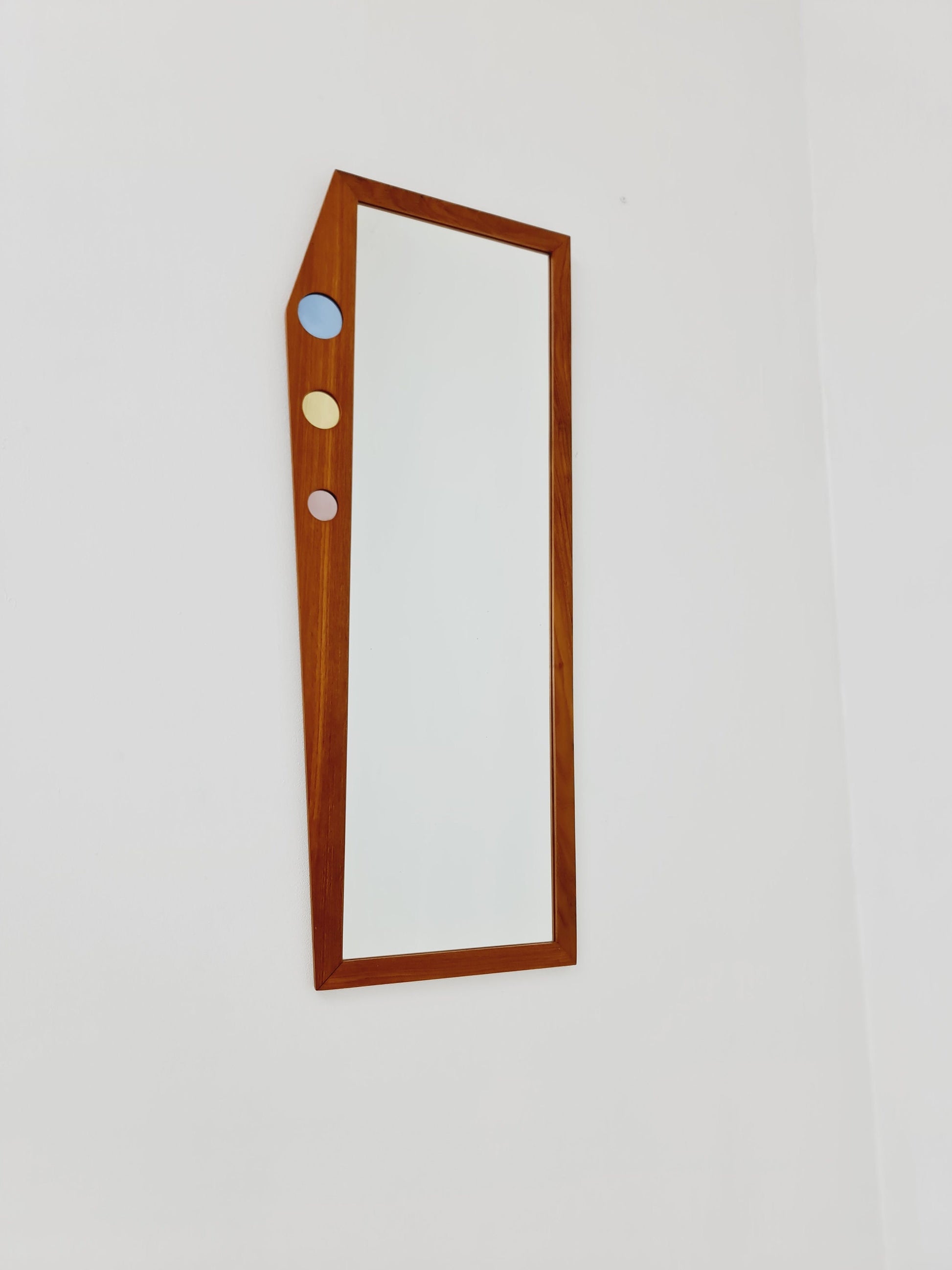 Teak Swedish mid-century Modern wall-mounted mirror By Dala Speglar, Sweden, 1960s