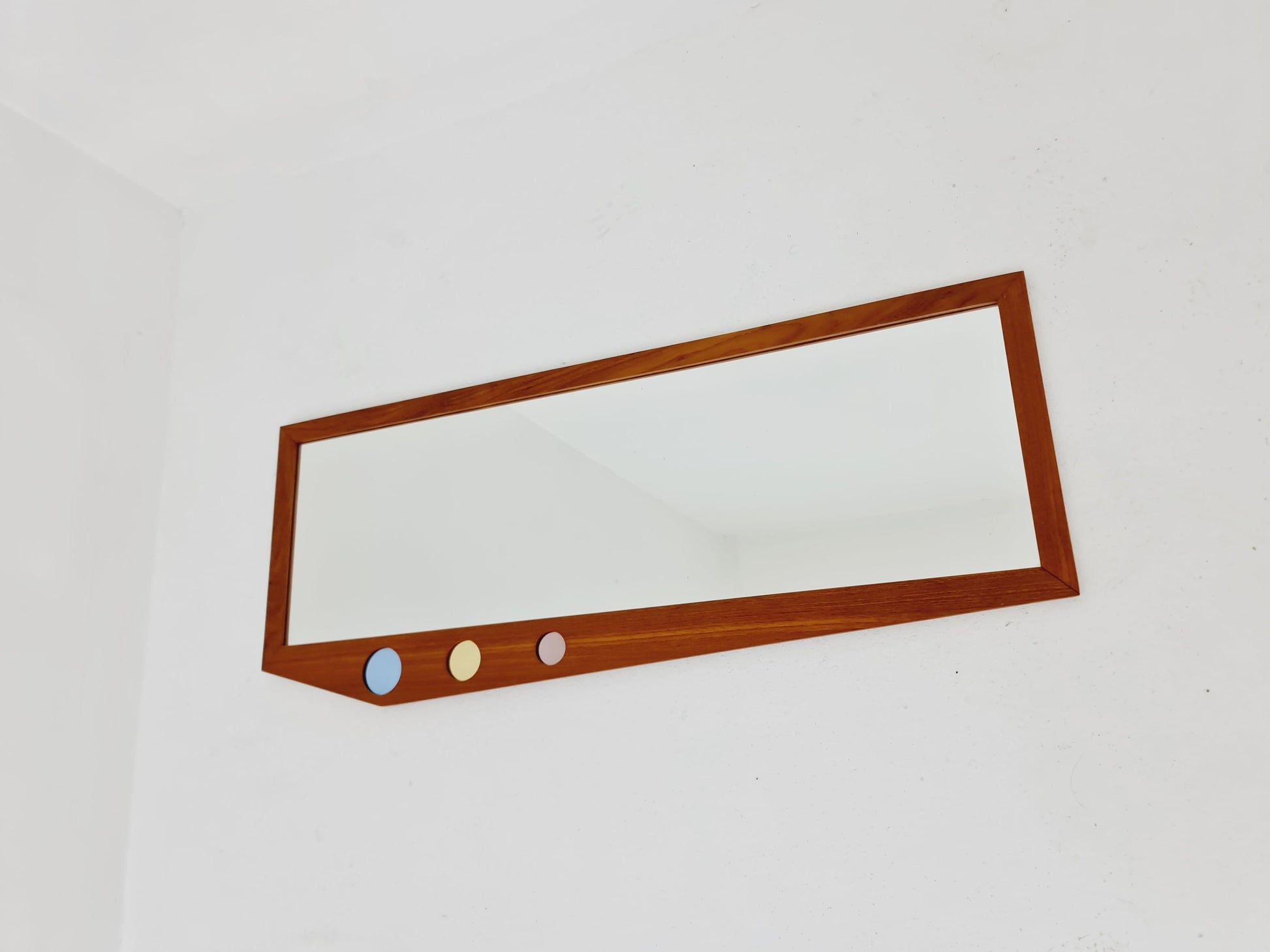 Teak Swedish mid-century Modern wall-mounted mirror By Dala Speglar, Sweden, 1960s