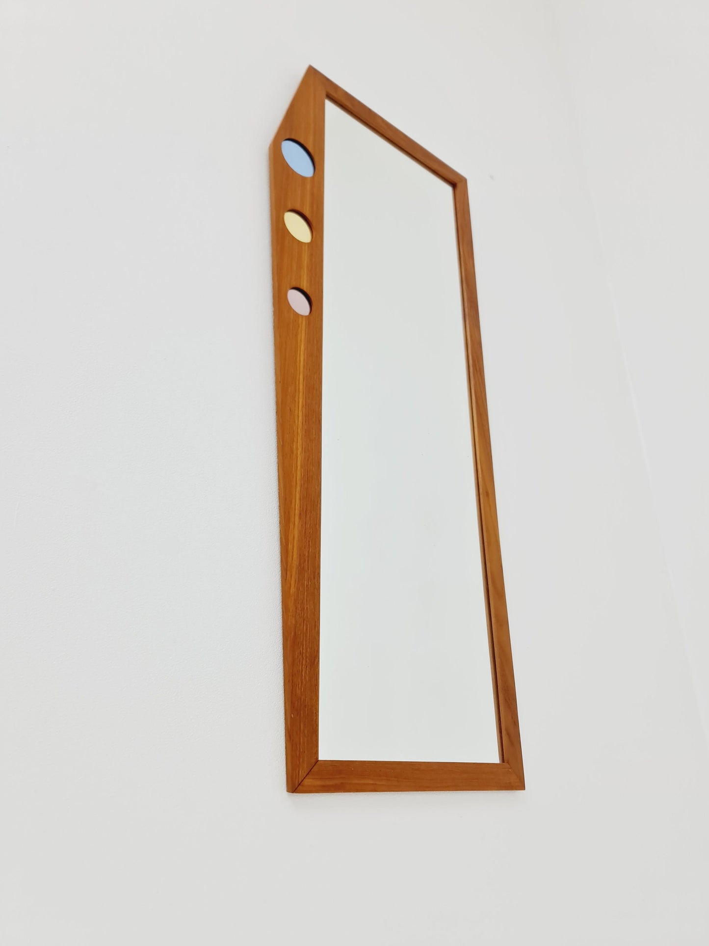 Teak Swedish mid-century Modern wall-mounted mirror By Dala Speglar, Sweden, 1960s