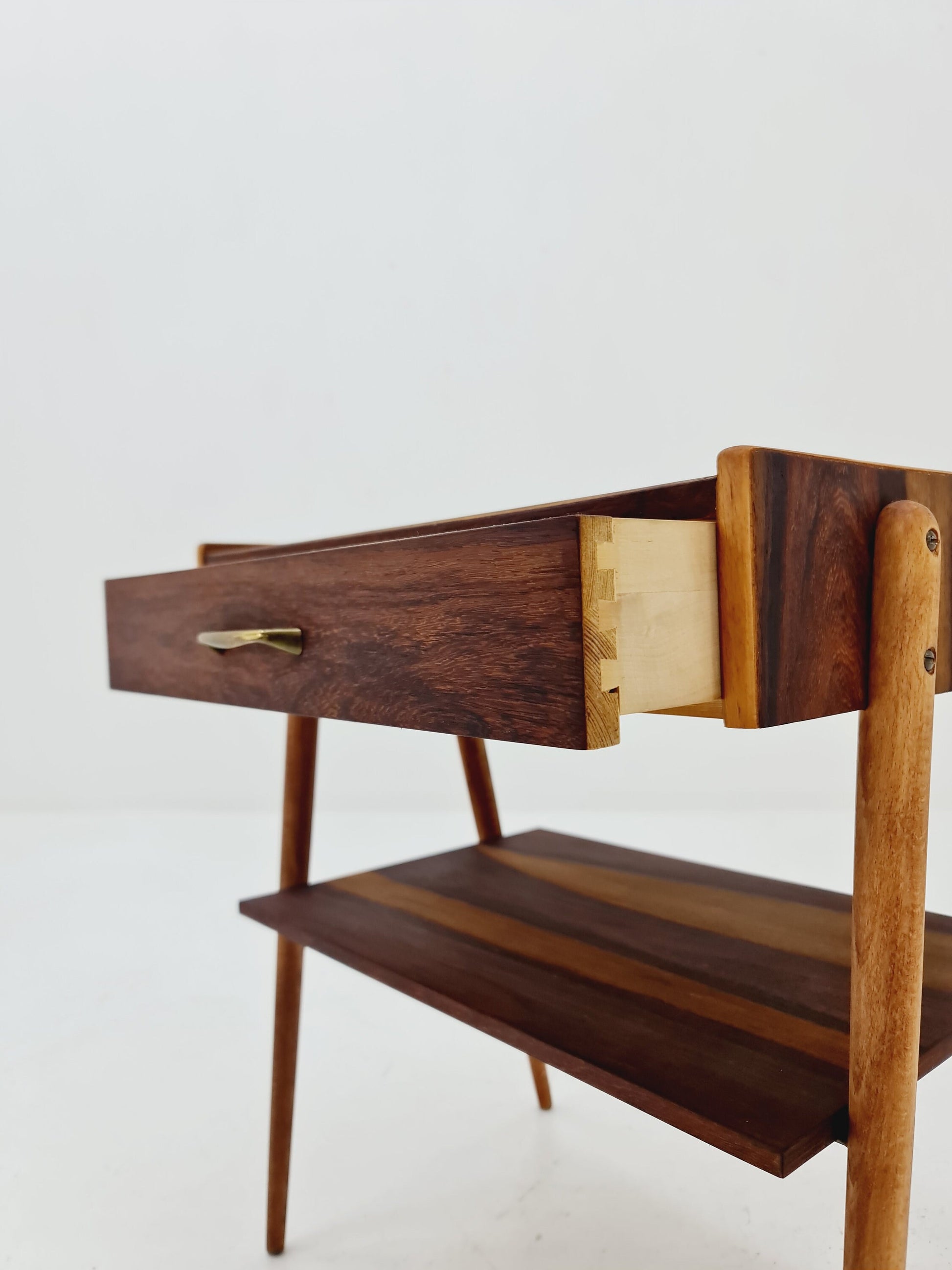 Midcentury Danish Rosewood & teak vintage Side table/ Bedside table/ Night stand, 1960s
