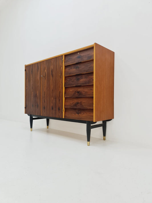 Mid Century Modern Danish highboard rosewood & teak by Sven Andersen, 1960s