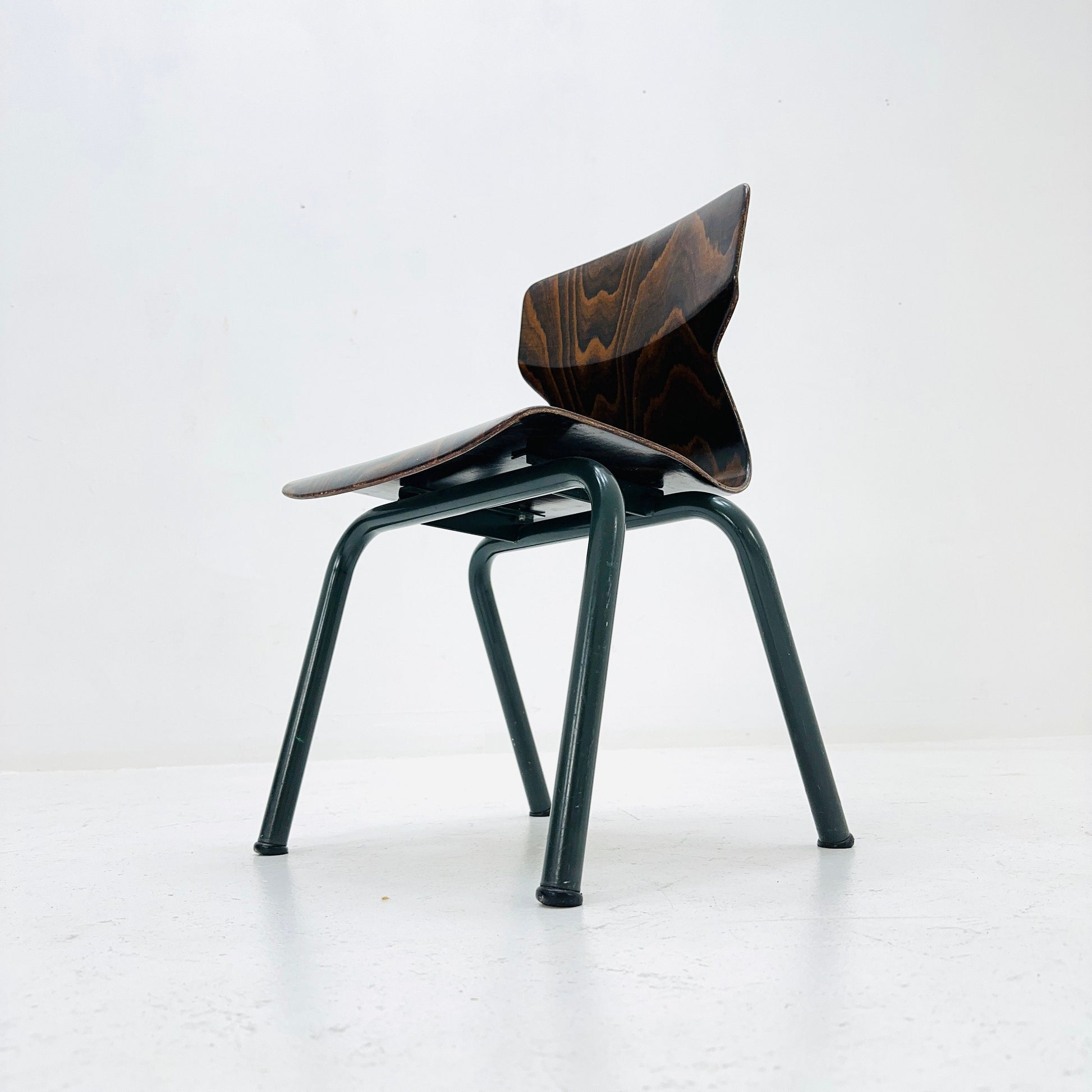 Industrial children’s school chair model 6407 in plywood -metal by Galvanitas & Eromes 1960s