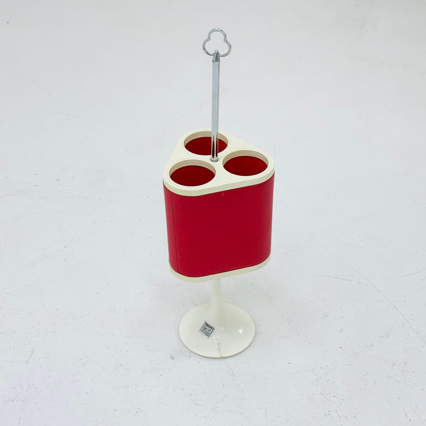 Space age red white bottle /drink holder 1970s