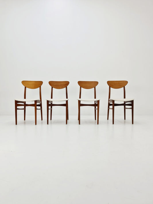 Vintage Danish solid teak dining Chairs, 1960s, Set of 4