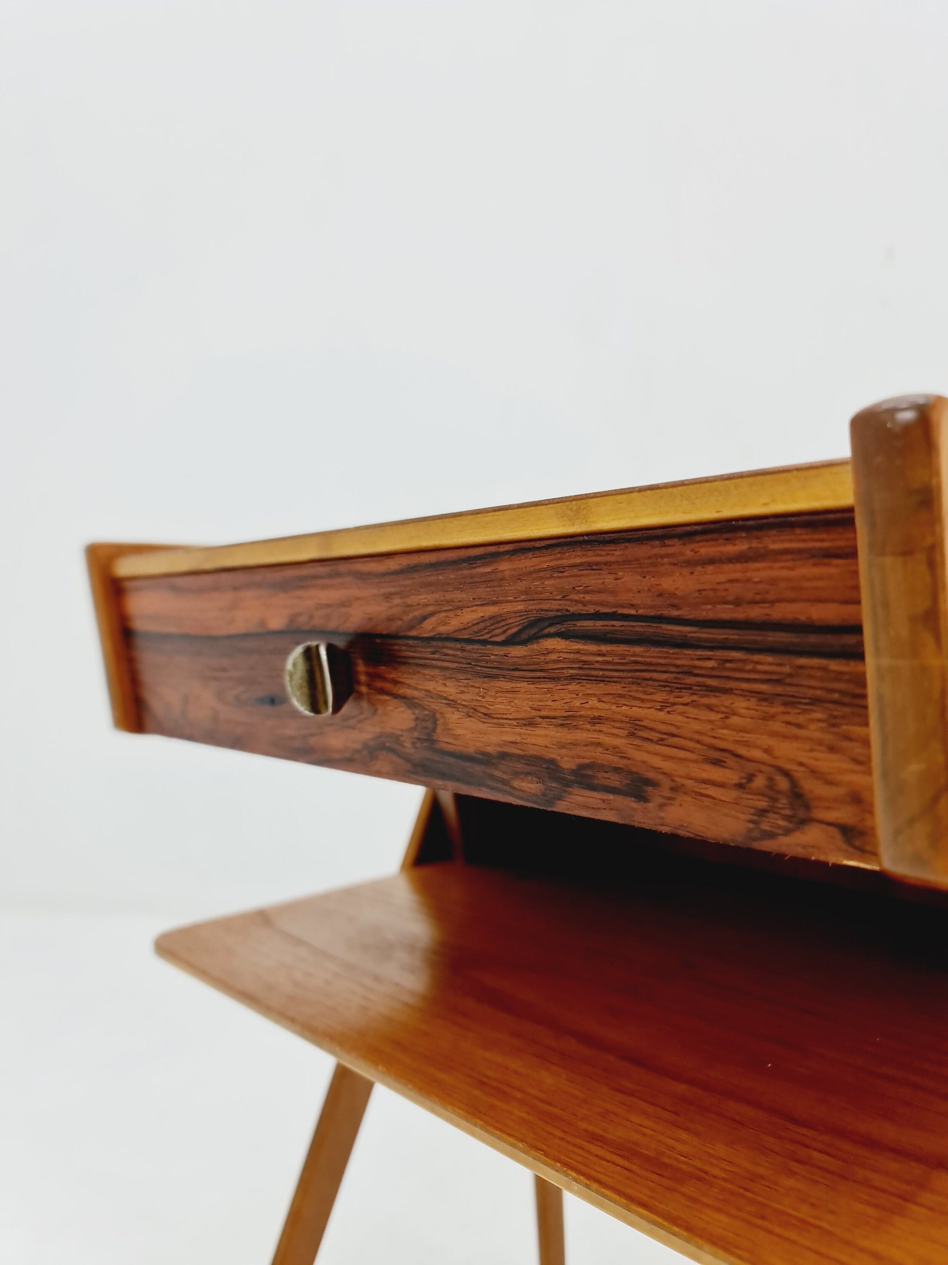 Mid century Scandinavian teak and rosewood side table / bedside table, 1960s