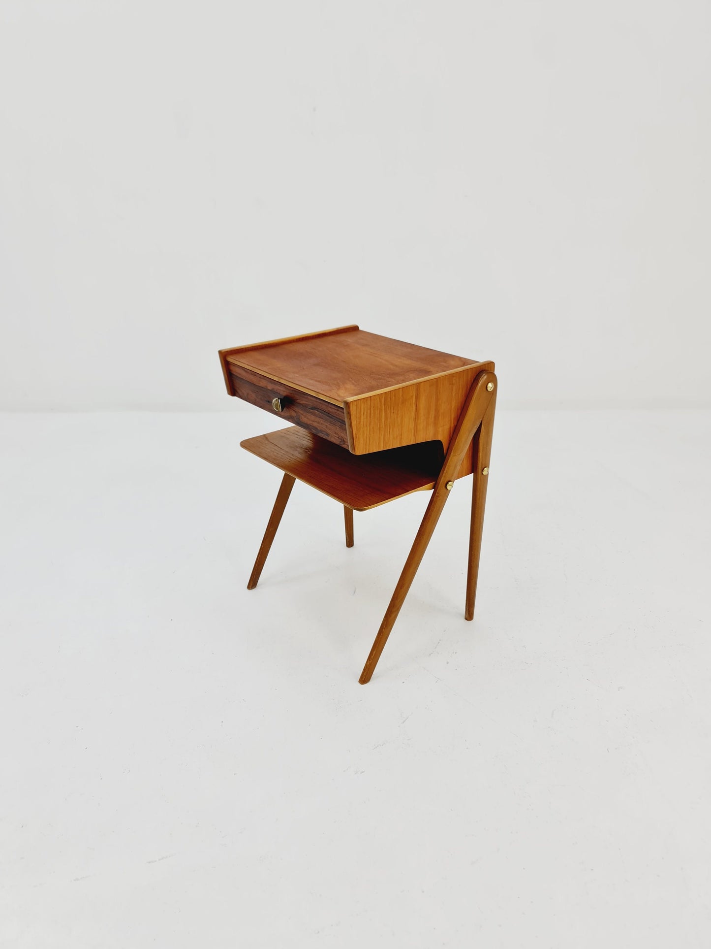 Mid century Scandinavian teak and rosewood side table / bedside table, 1960s