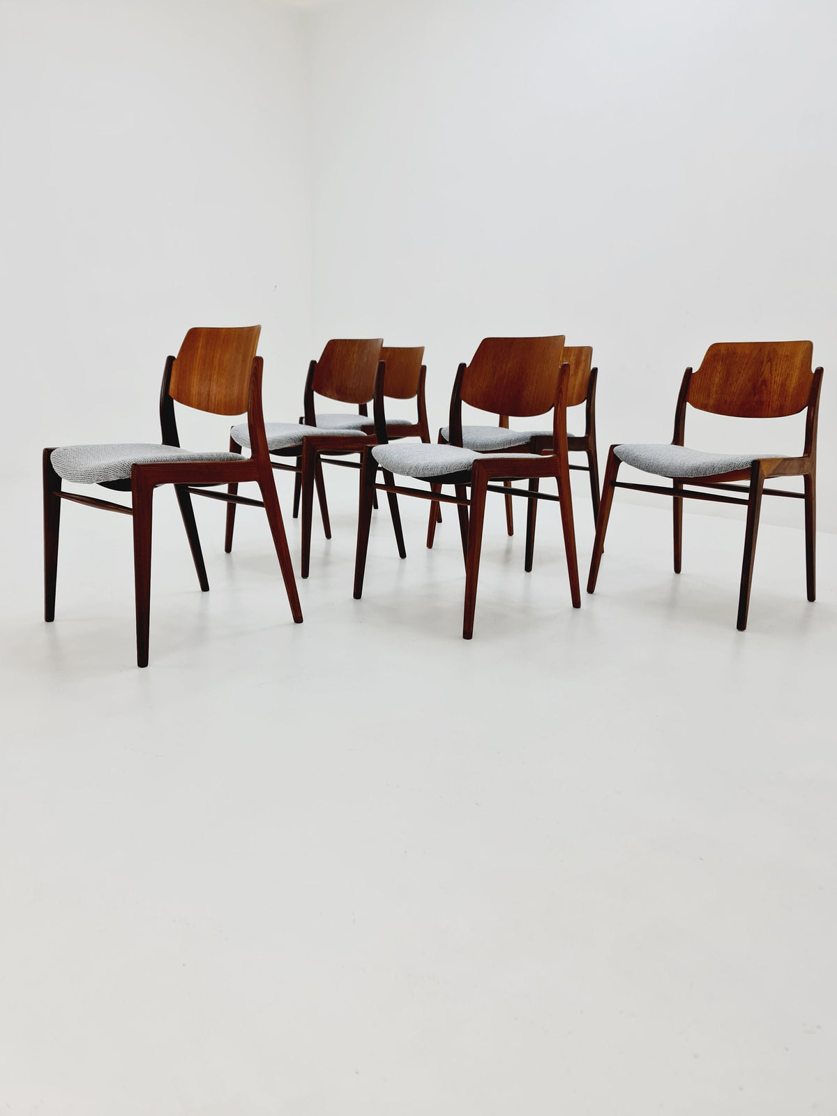 German teak dining chair by Georg Leowald for wilkhan, 1960s,set of 6