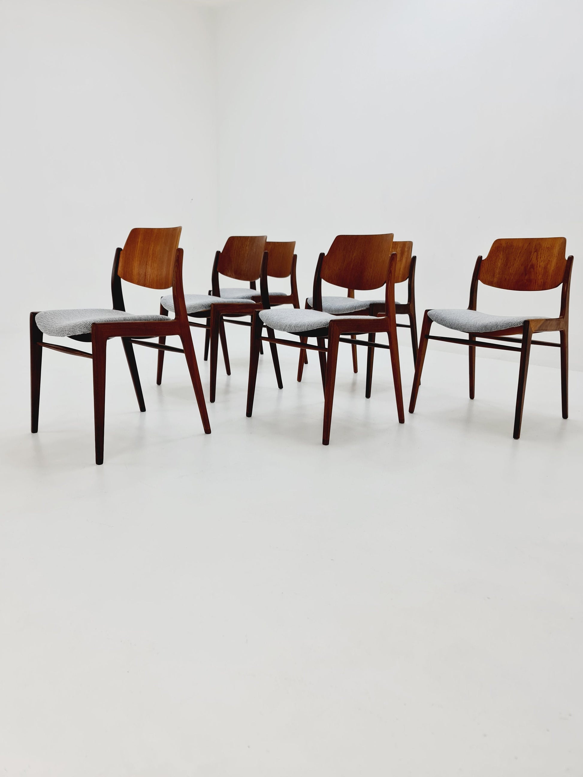 German teak dining chair by Georg Leowald for wilkhan, 1960s,set of 6