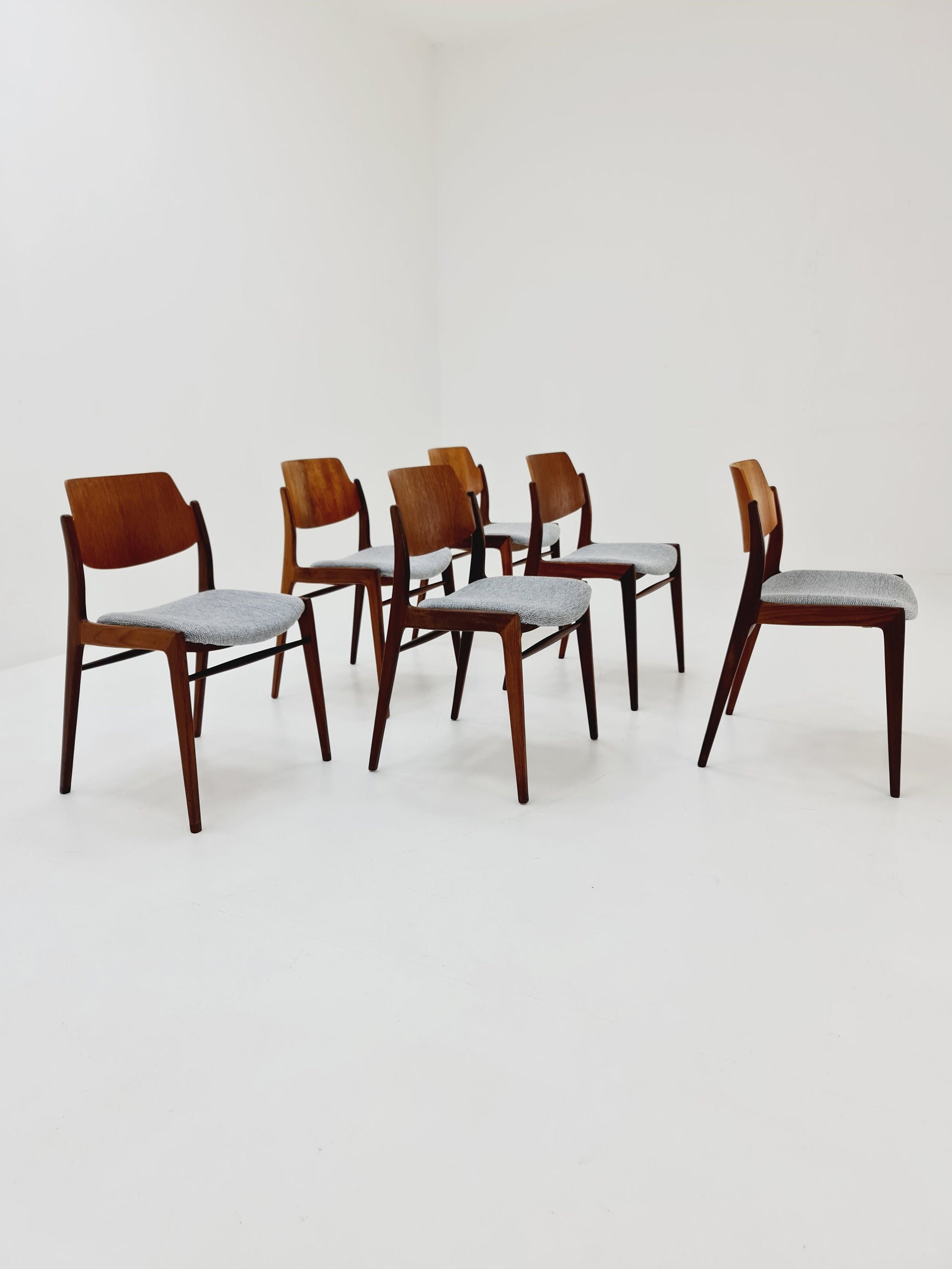 German teak dining chair by Georg Leowald for wilkhan, 1960s,set of 6