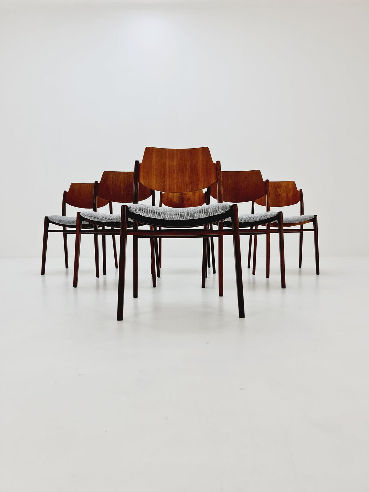 German teak dining chair by Georg Leowald for wilkhan, 1960s,set of 6