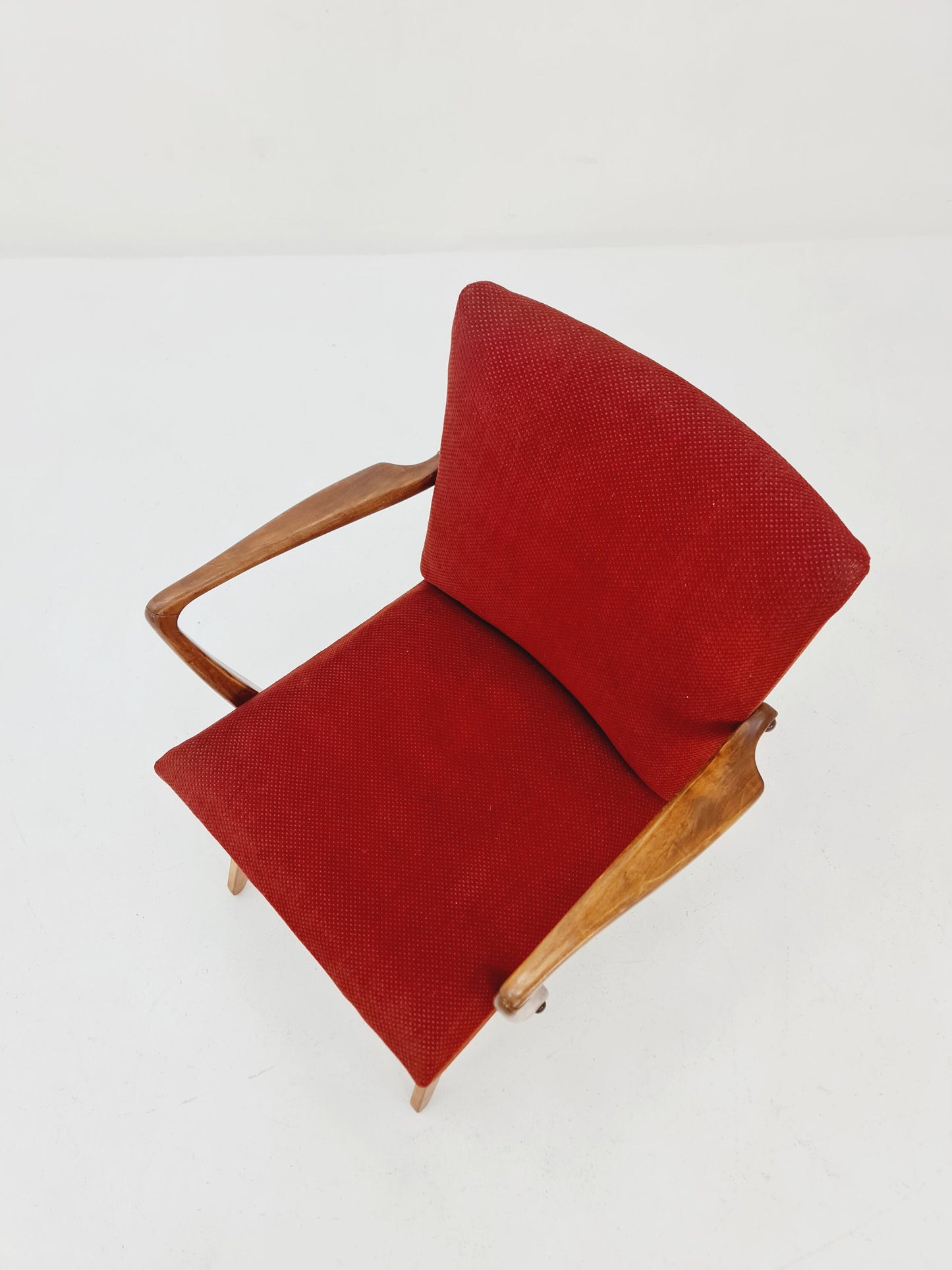 Vintage Midcentury German Original fabric Scissor Armchair by Wilhelm Knoll 1950s