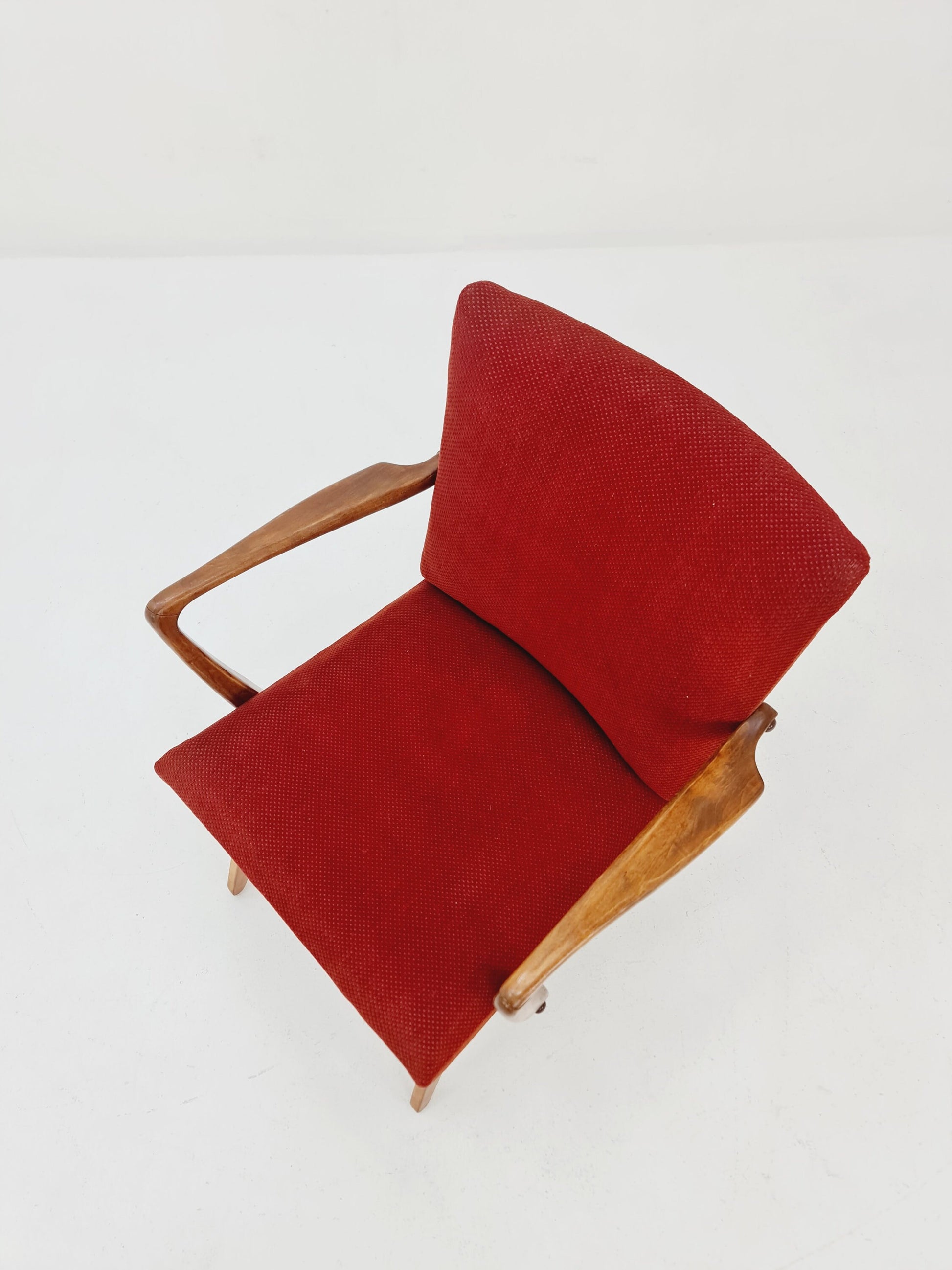 Vintage Midcentury German Original fabric Scissor Armchair by Wilhelm Knoll 1950s
