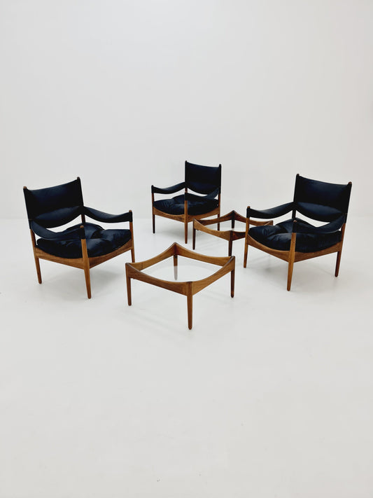 1 of 5 Mid-Century Danish rosewood arm Chair, table by Kristian Vedel “Modus” for Willadsen Møbelfabrik, 1960s