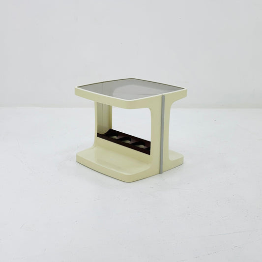 Space Age Plastic Glass Top Minibar by Marc Held for Prisunic from France 1970s
