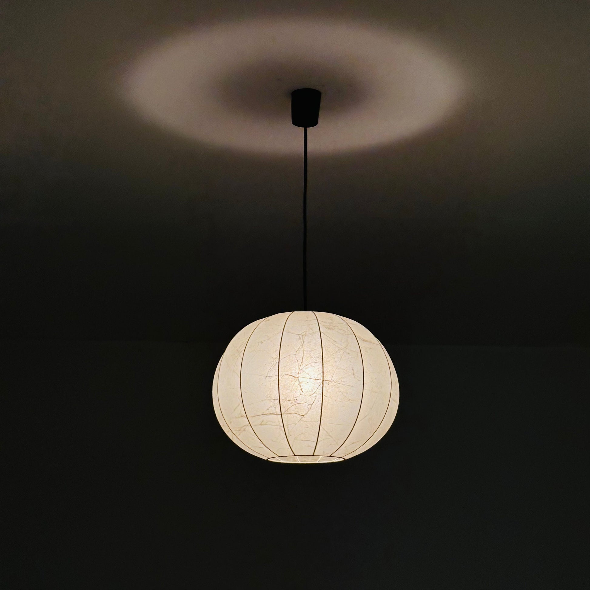 Cocoon Round Italian mid-century cocoon pendant lamp by Achille Castiglioni , 1960s