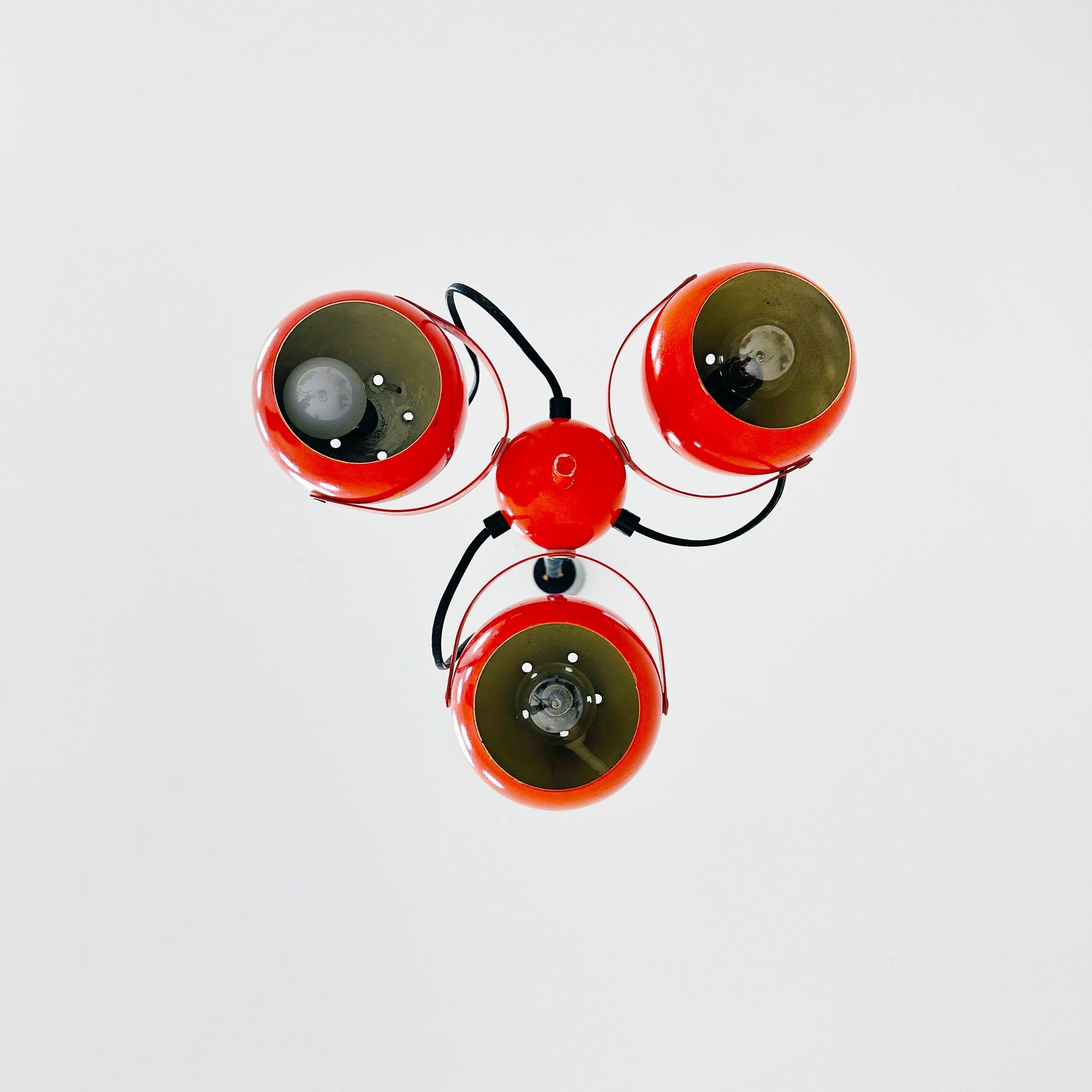 Mid-century Spaceage Orange eyeball pendant lamp, Italy 1970s