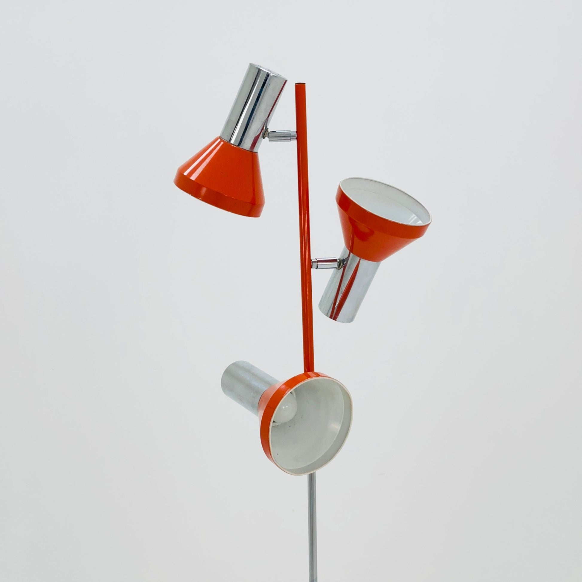 Space age orange-silver floor lamp 1970s