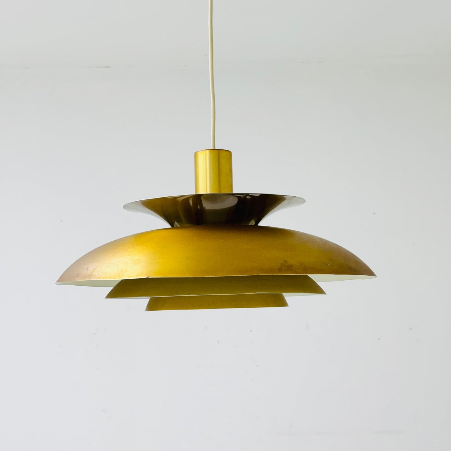 Mid century Gold pendant lamp Roma of Junge, Denmark 1980s