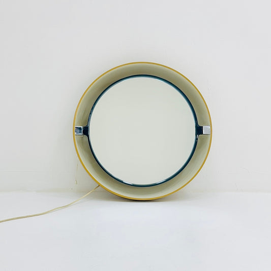 Allibert vintage Mirror titiling back light space age design , wall mounted , france .1970s