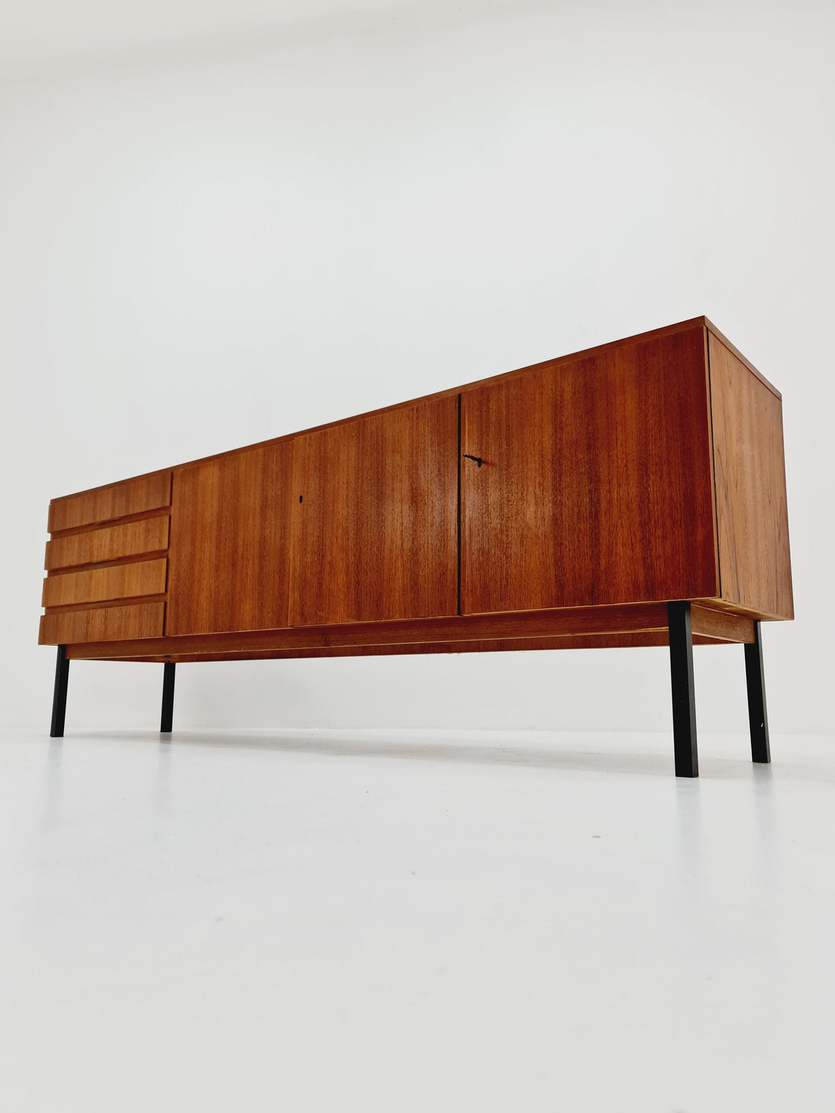 Rare Mid Century Modern Teak German sideboard, 1960s