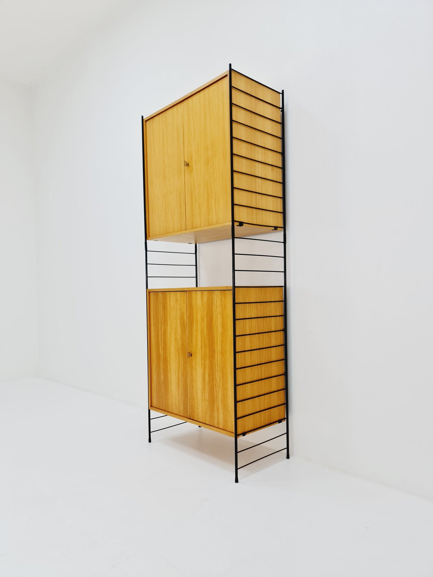 Free standing String shelf-system, bookcase with cabinet Eshe by WHB Germany, 1950s