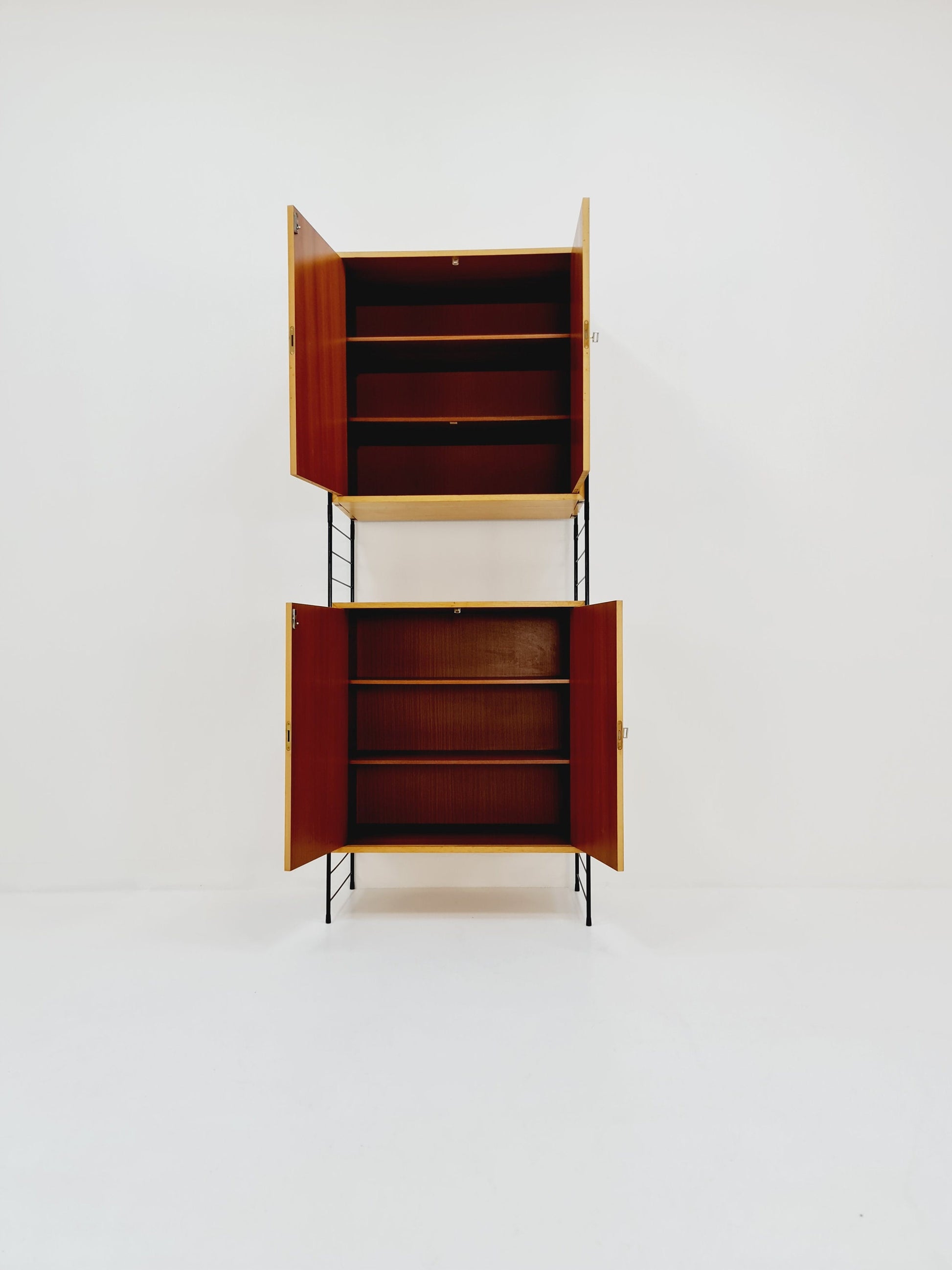 Free standing String shelf-system, bookcase with cabinet Eshe by WHB Germany, 1950s
