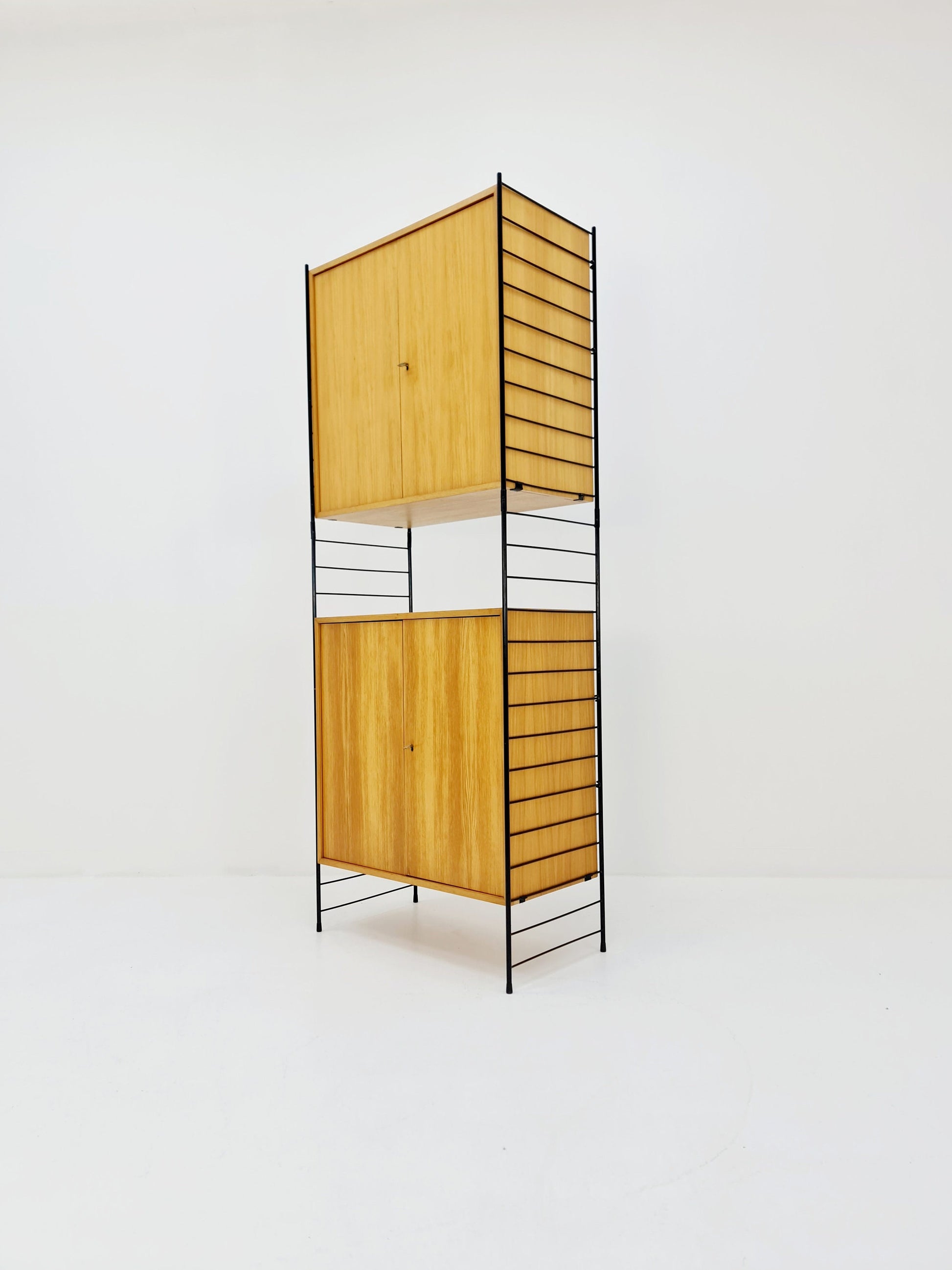 Free standing String shelf-system, bookcase with cabinet Eshe by WHB Germany, 1950s