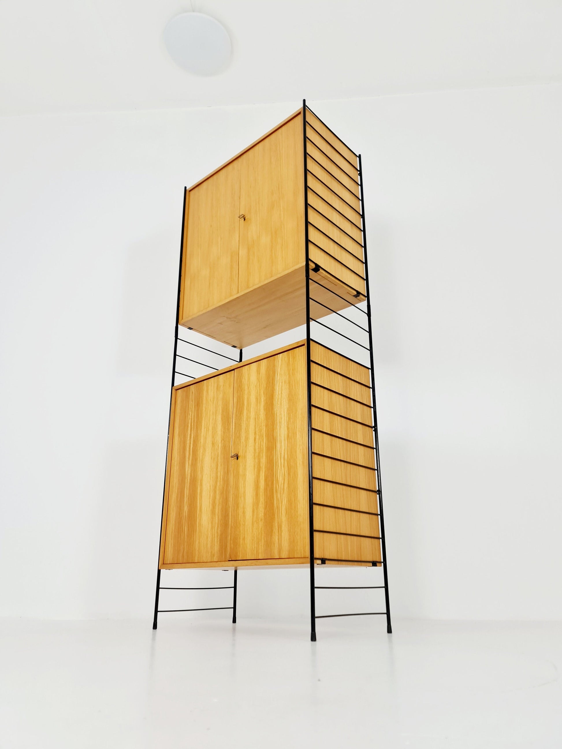 Free standing String shelf-system, bookcase with cabinet Eshe by WHB Germany, 1950s