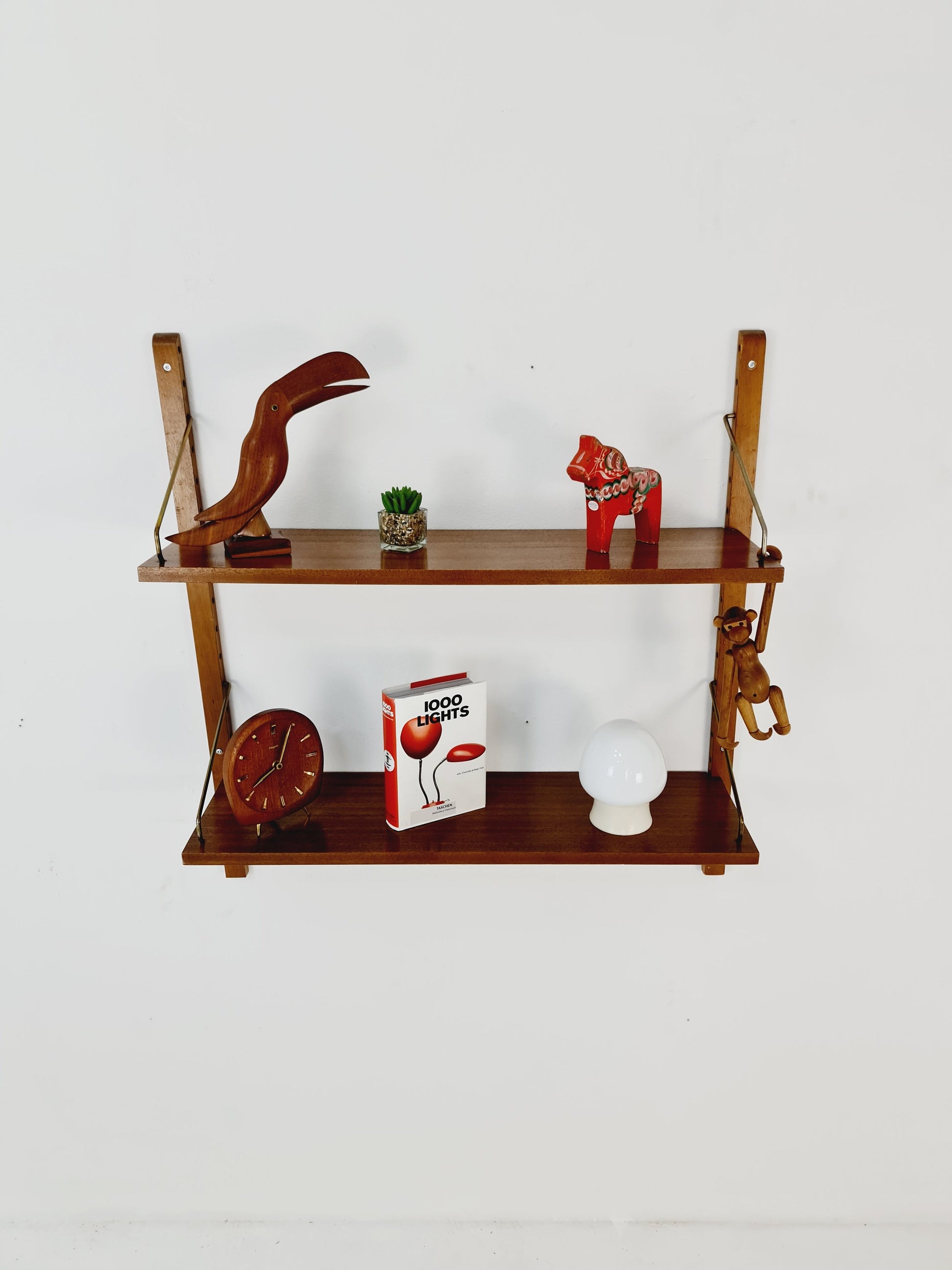 Midcentury Danish walnut Wall-Mounted Shelving Unit, by Royal for Poul Cadovius, 1960s