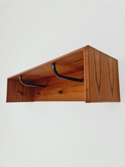 Mid century Danish Wardarobe By Vildbjerg Møbelfabrik, teak wall coat rack 1960s