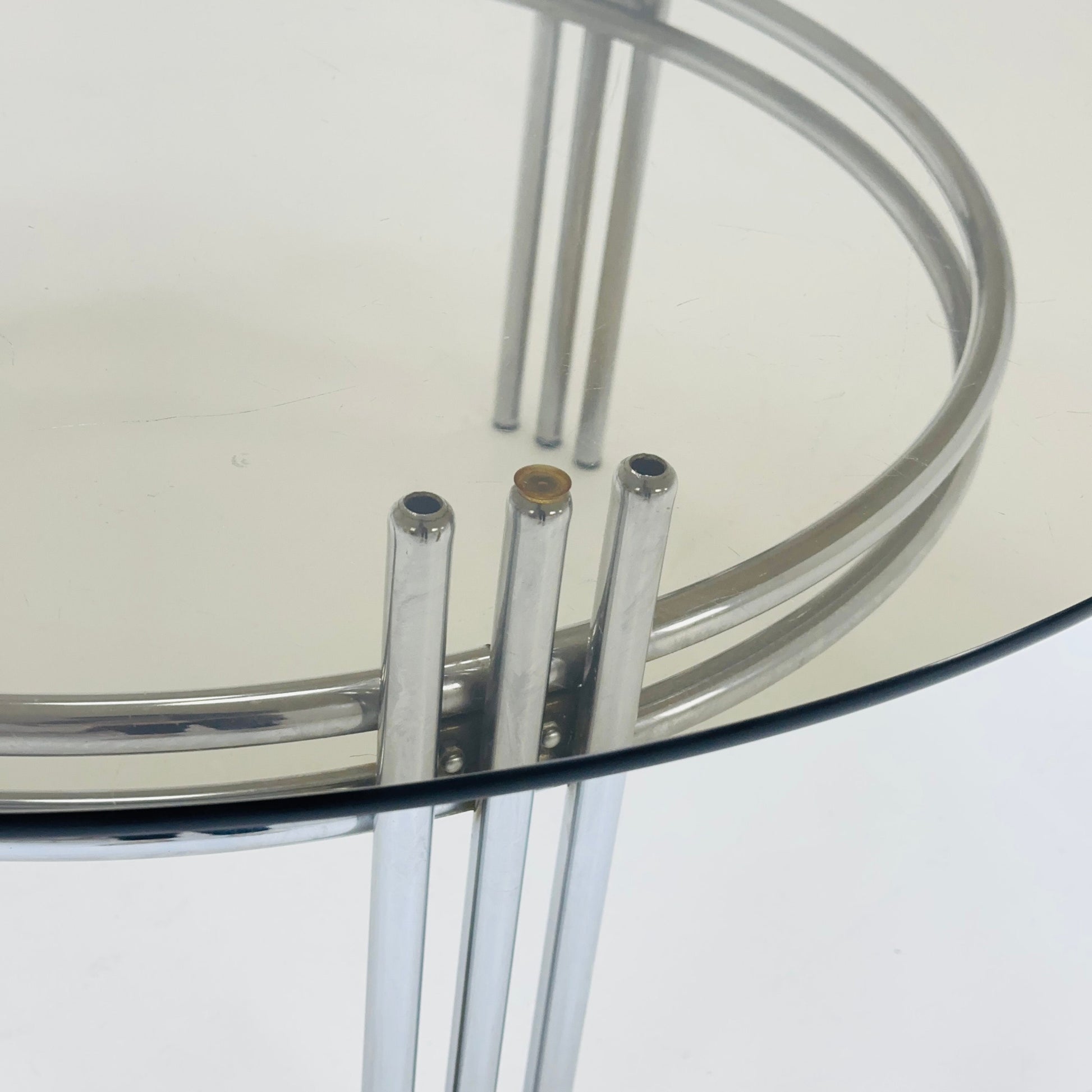 Mid century smoked Glass & Chrome Coffee Table, 1970s