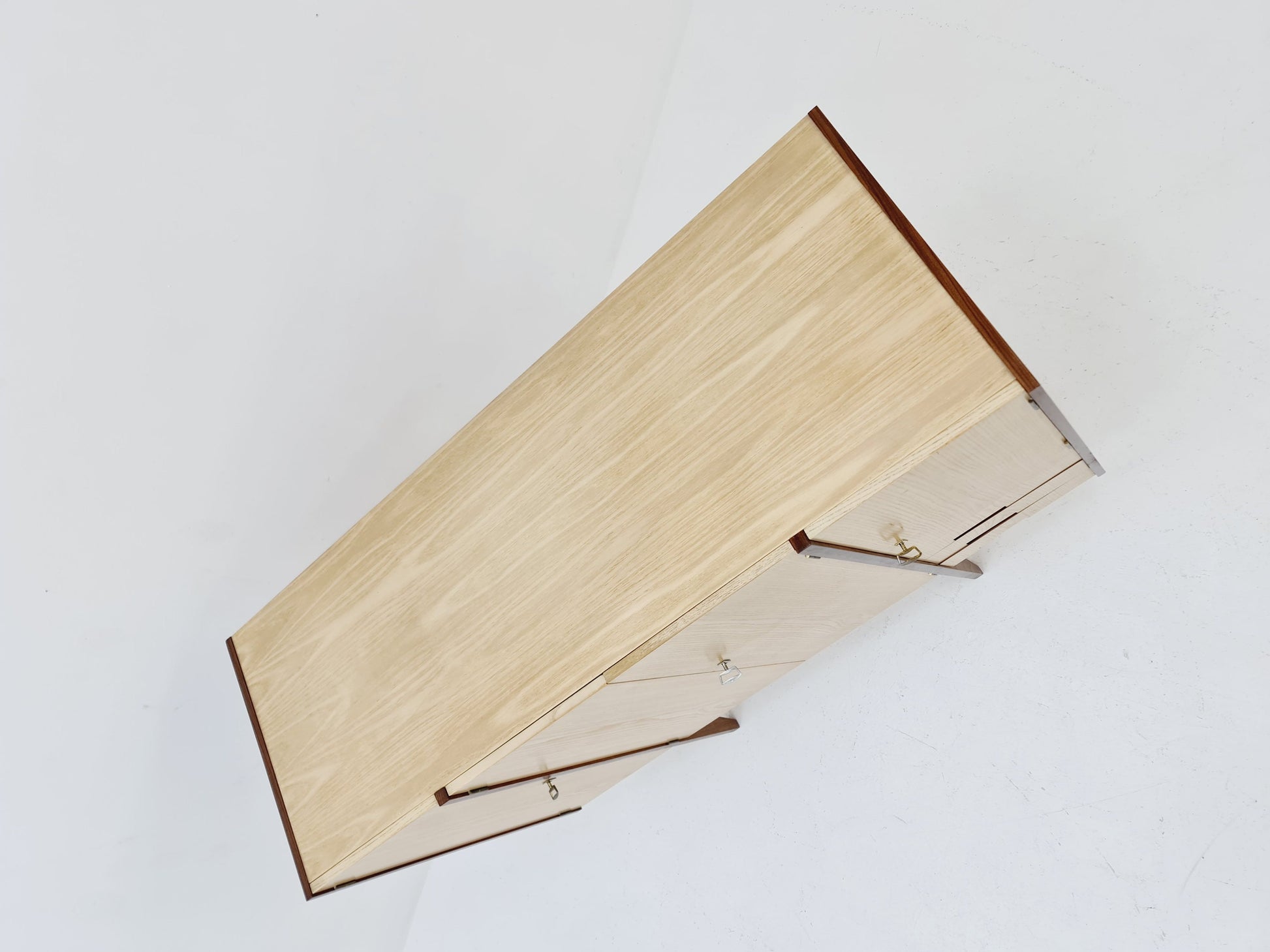Midcentury German vintage Ash & walnut Highboard, By InterLübke 1960s