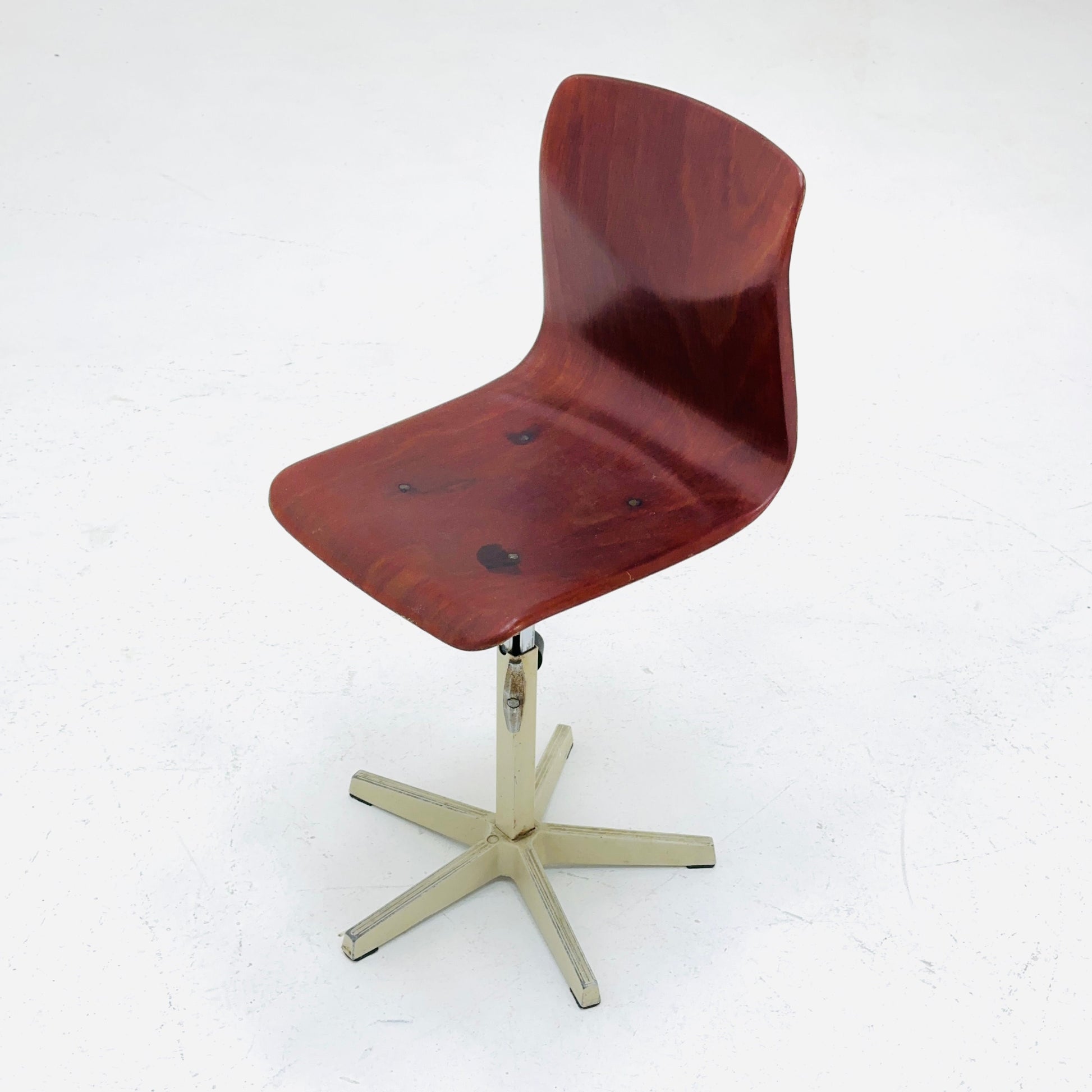 Mid century Pagholz Industrial Plywood Swivel children’s Chair 1960s