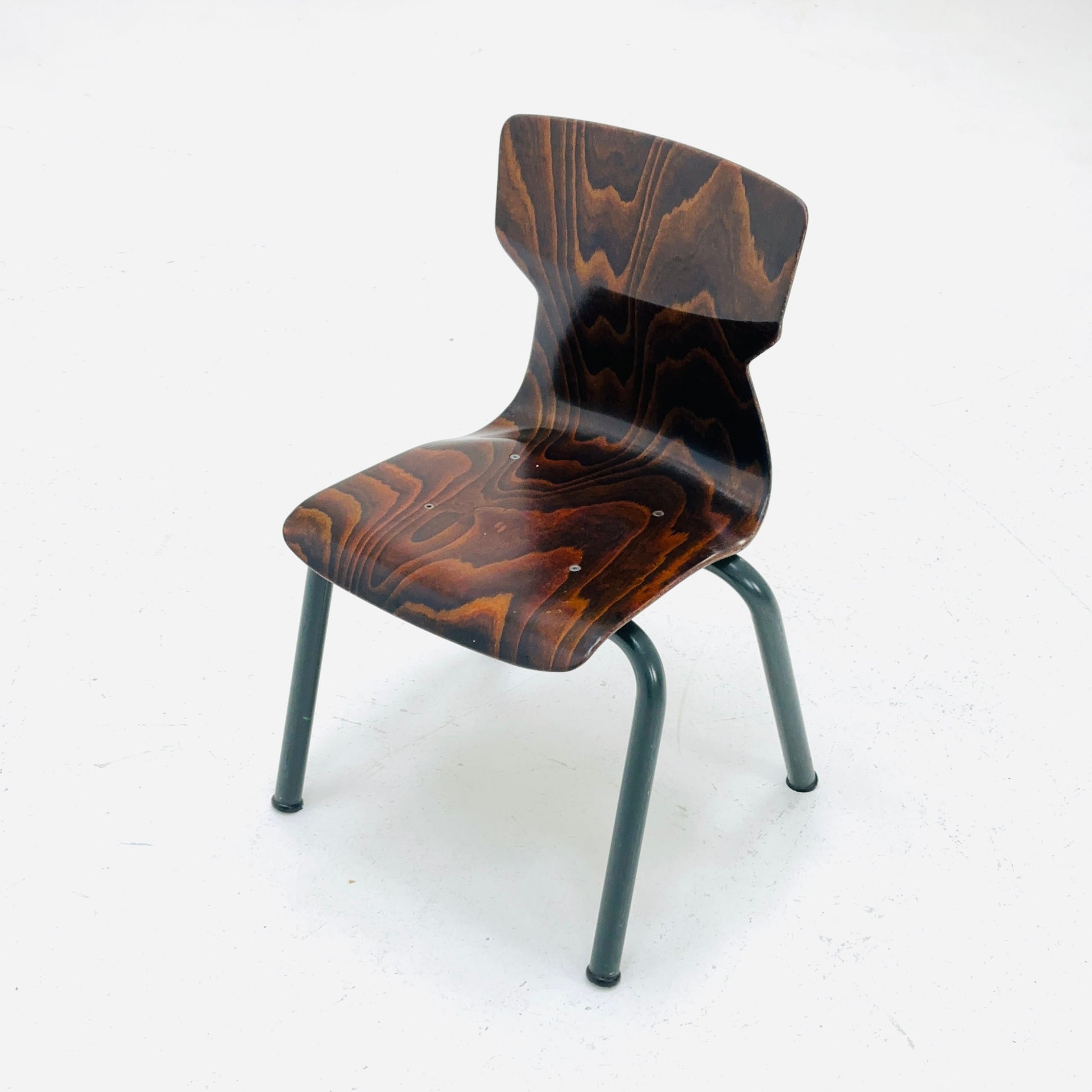 Industrial children’s school chair model 6407 in plywood -metal by Galvanitas & Eromes 1960s