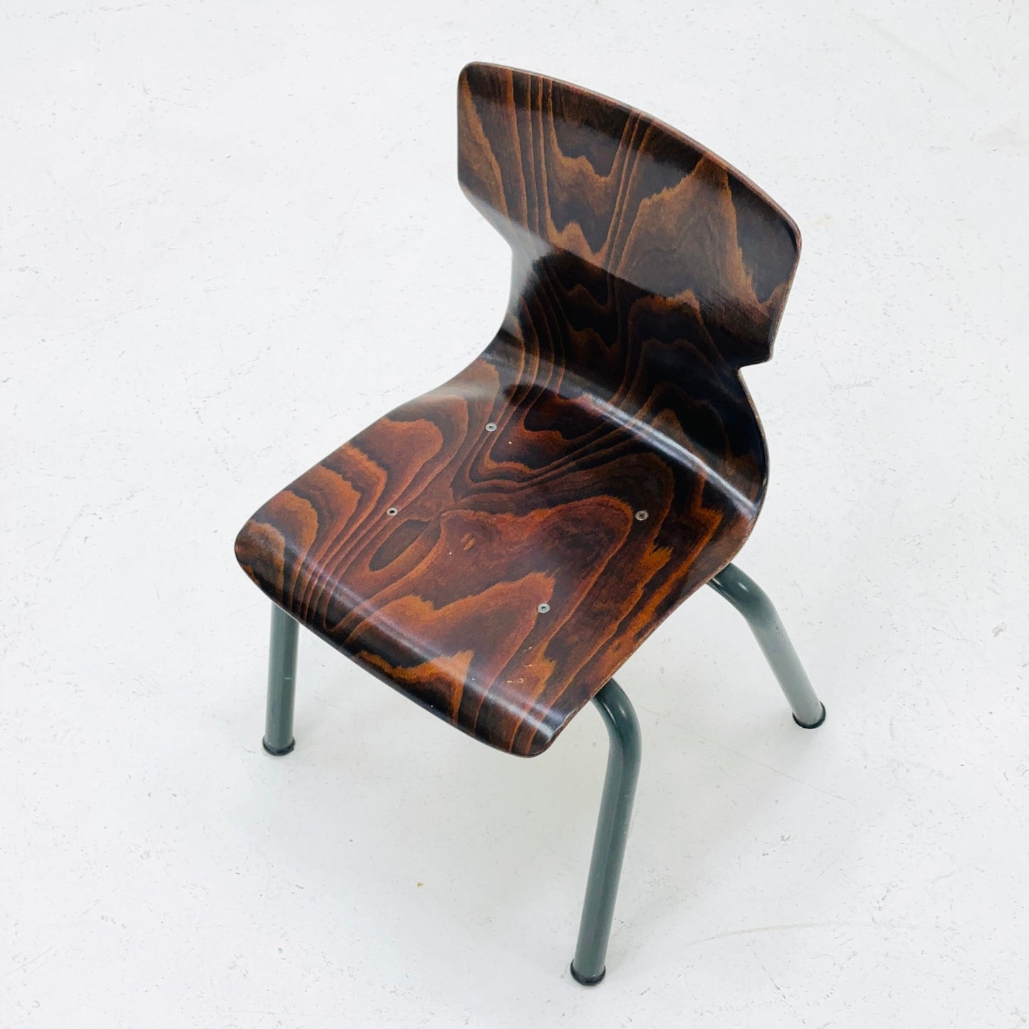 Industrial children’s school chair model 6407 in plywood -metal by Galvanitas & Eromes 1960s