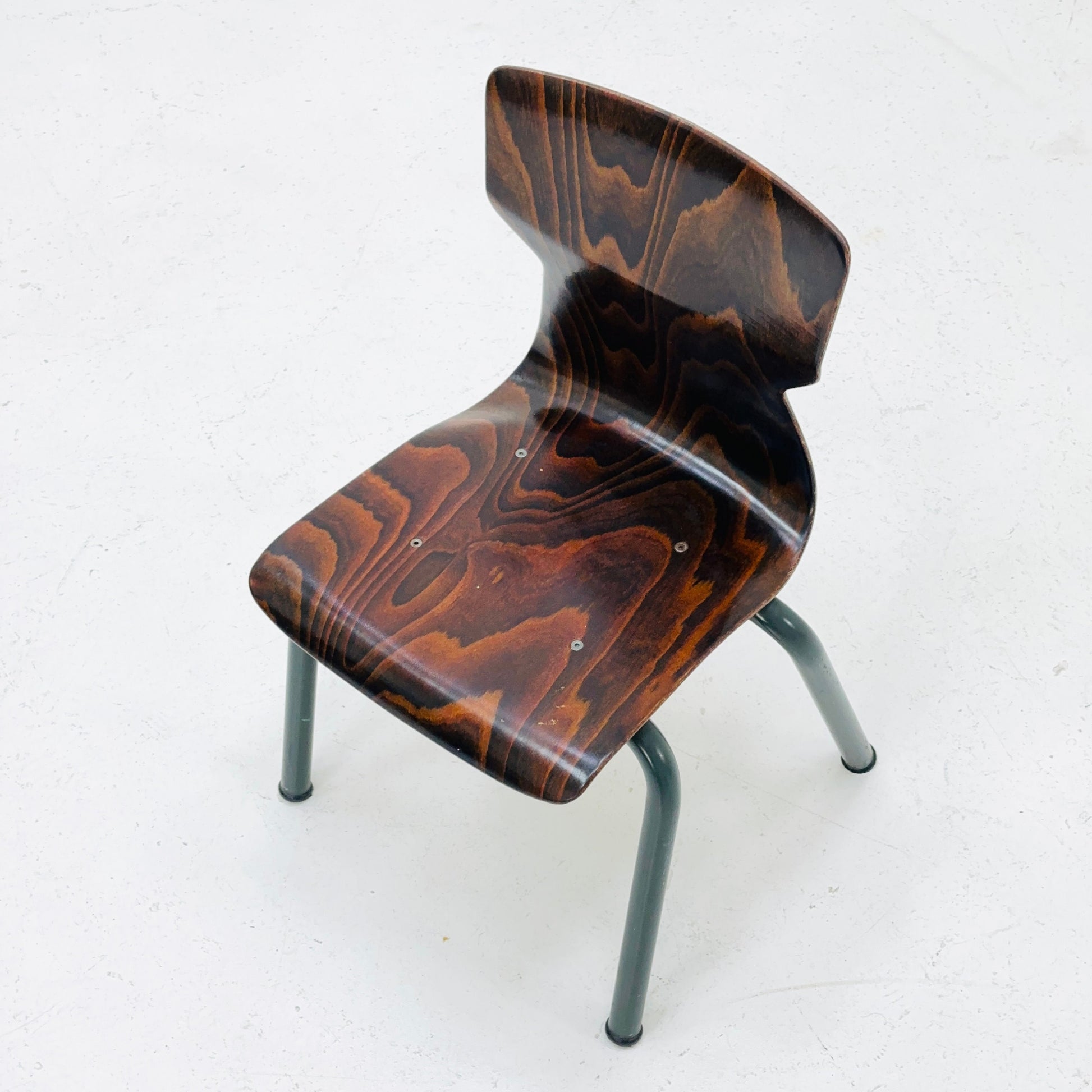 Industrial children’s school chair model 6407 in plywood -metal by Galvanitas & Eromes 1960s