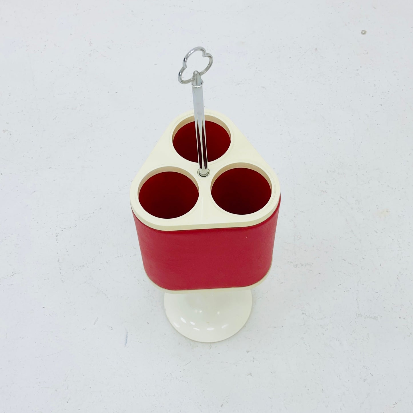 Space age red white bottle /drink holder 1970s