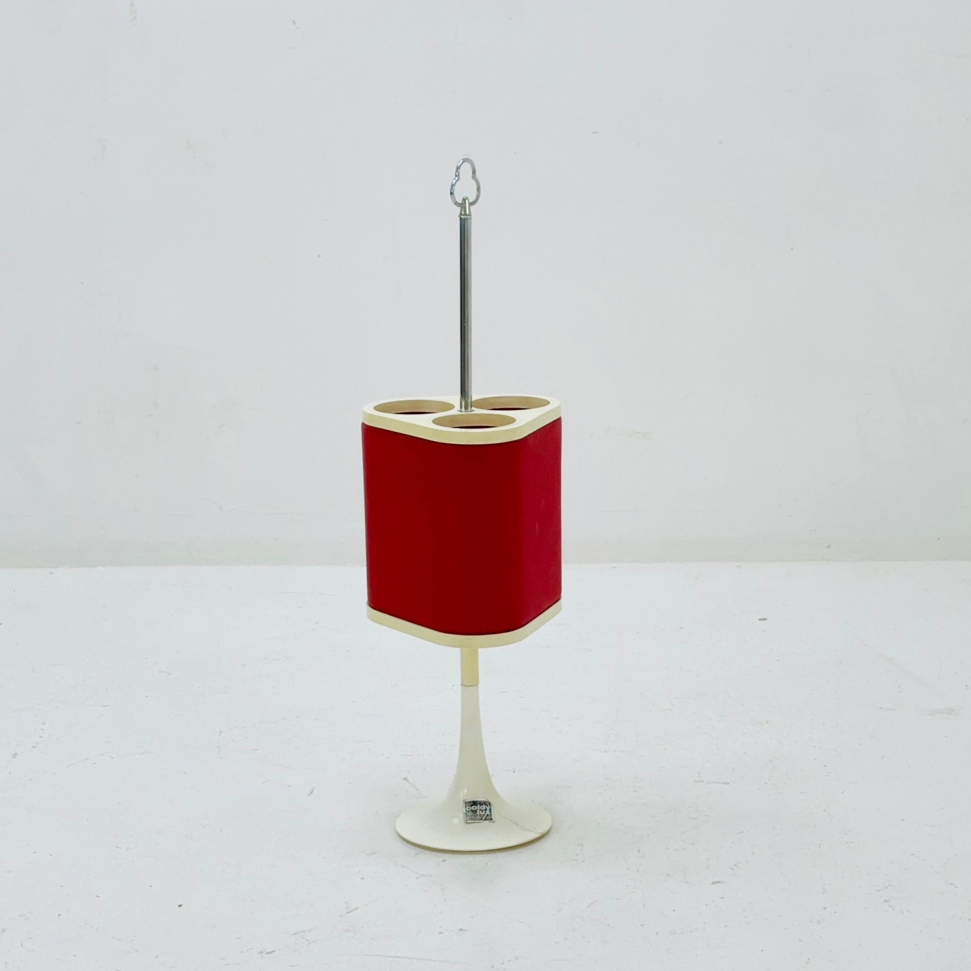 Space age red white bottle /drink holder 1970s