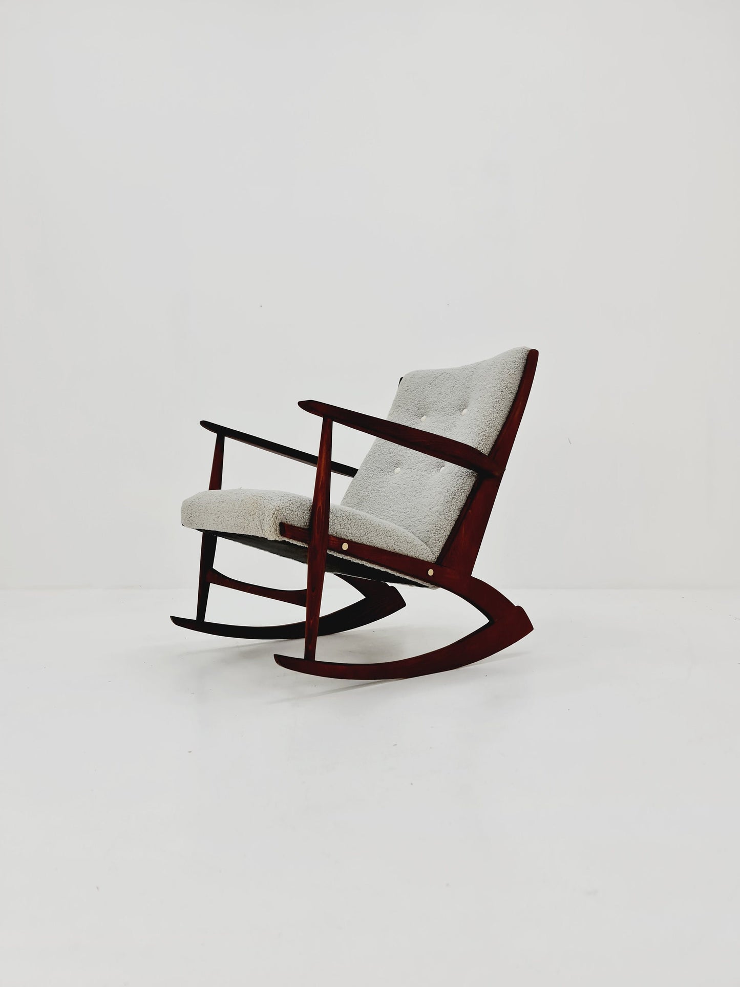 Danish Rocking Chair by Soren Geoorg Jensen With Teddy Fabric , 1950s