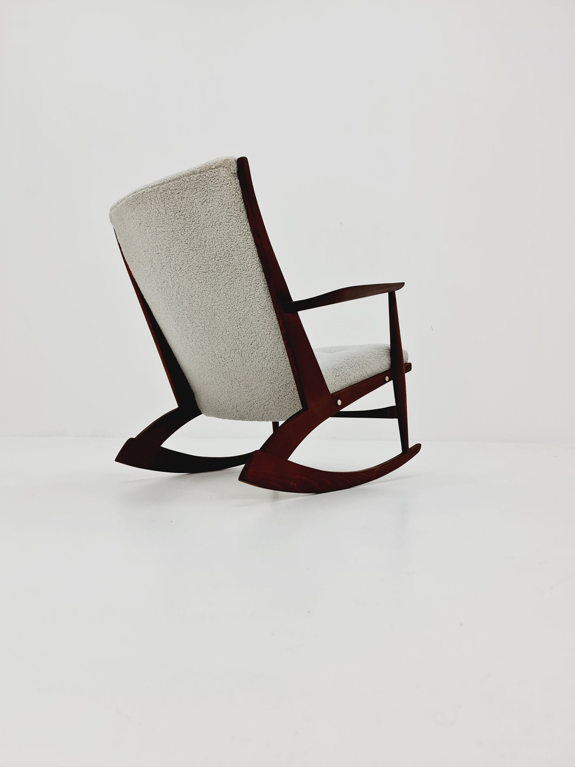 Danish Rocking Chair by Soren Geoorg Jensen With Teddy Fabric , 1950s