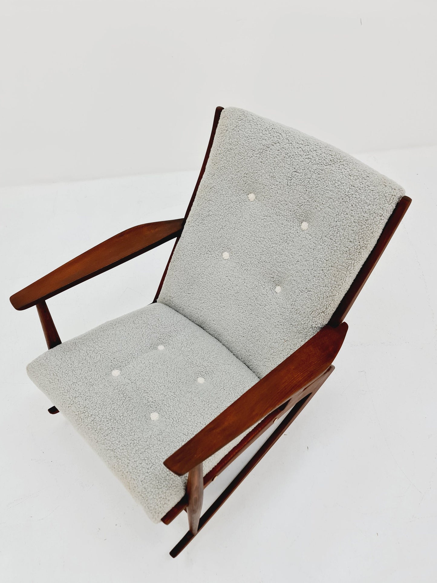 Danish Rocking Chair by Soren Geoorg Jensen With Teddy Fabric , 1950s