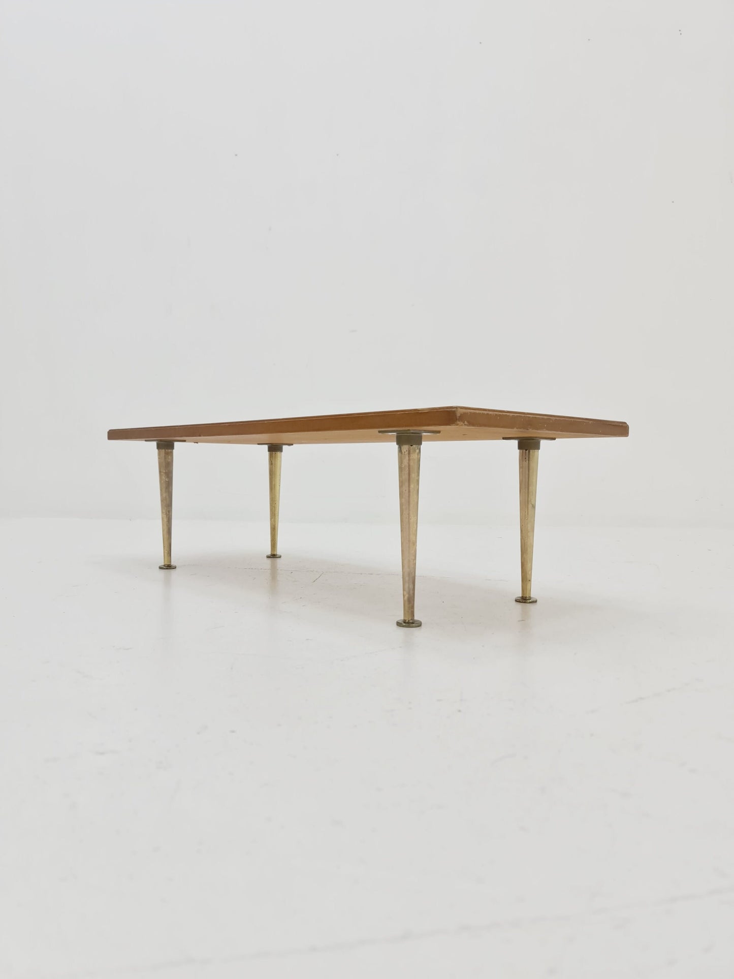 Unique mosaic & solid brass Sidetable by Berthold Muller, 1950s