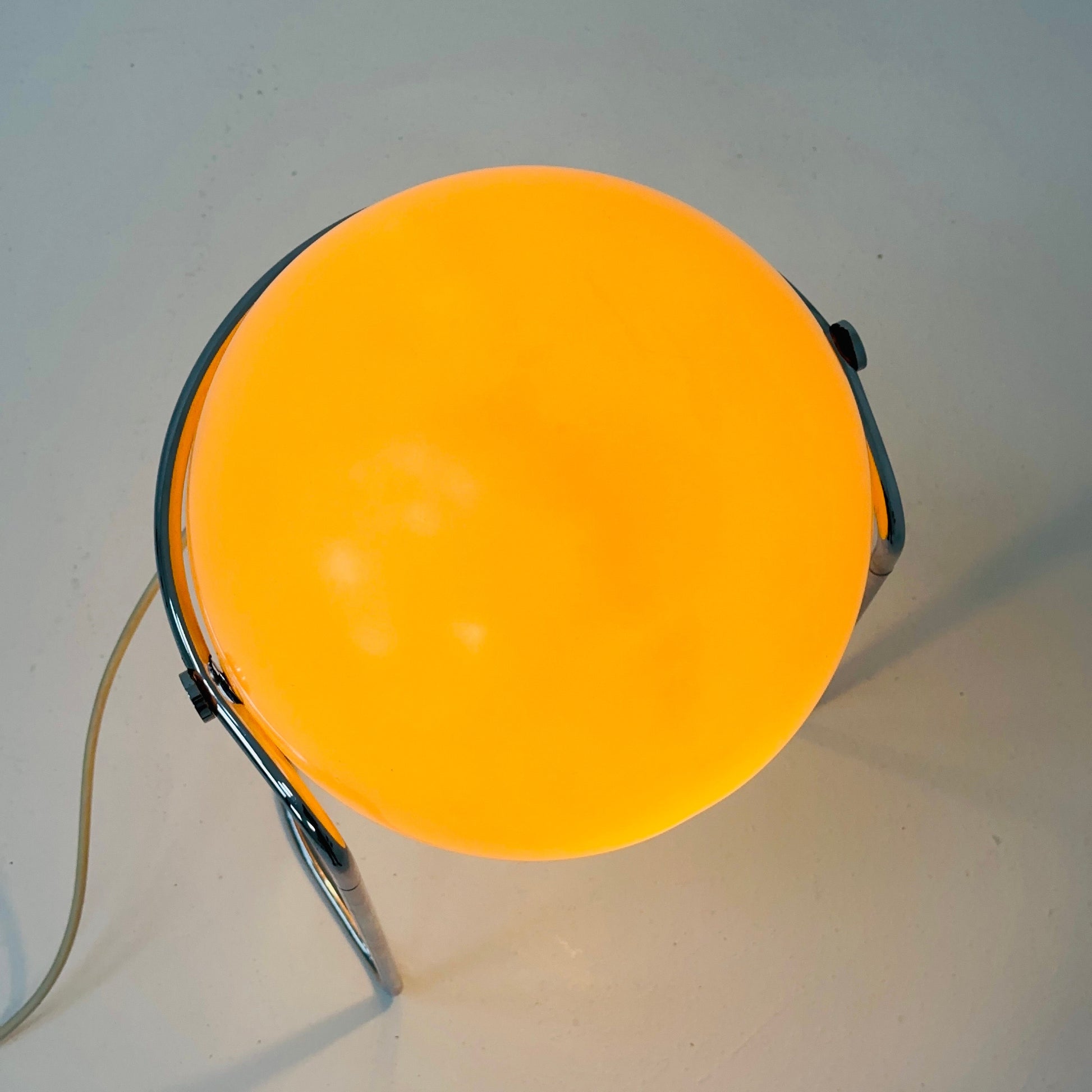 Space age Danish ball table lamp in egg-yolk yellow 1970s