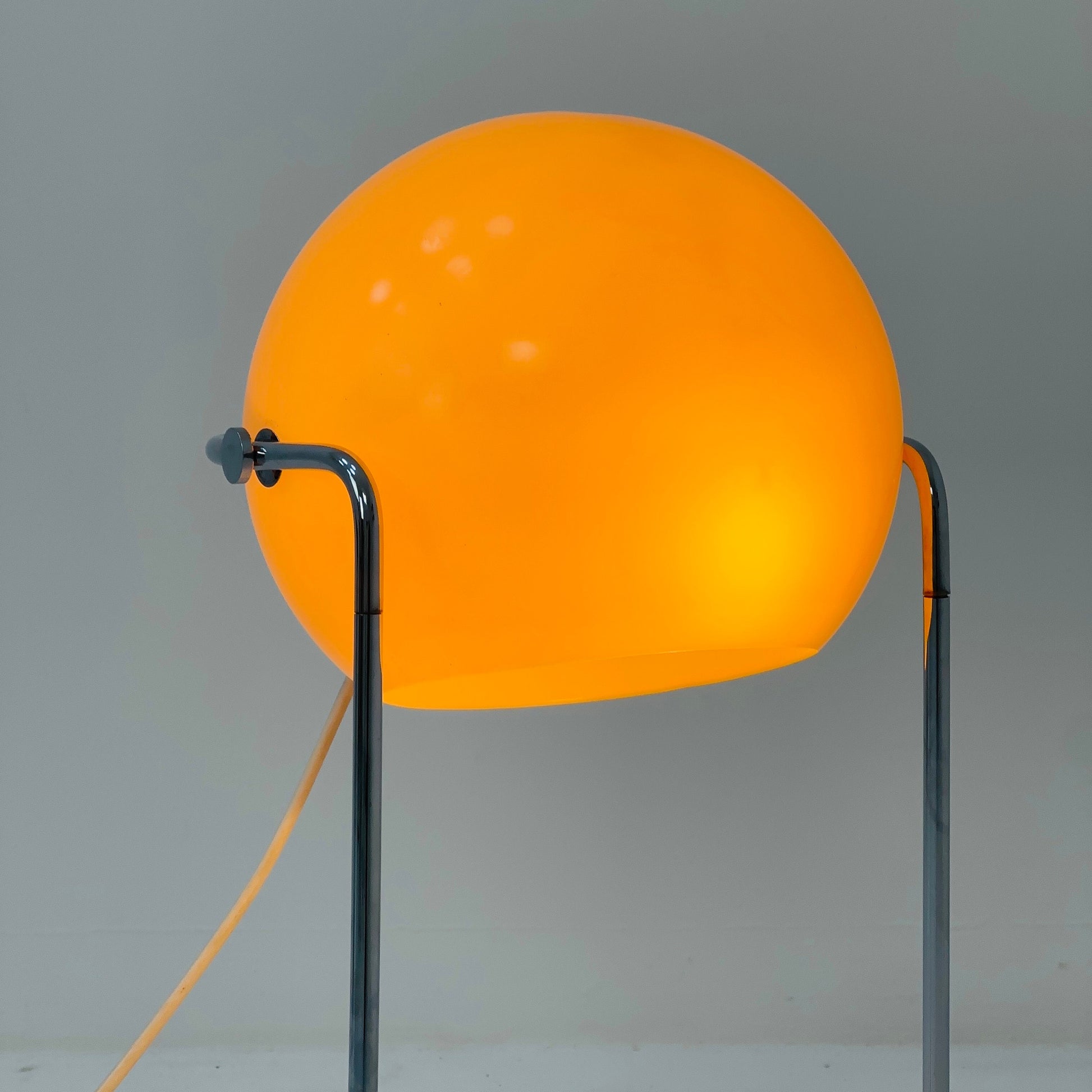 Space age Danish ball table lamp in egg-yolk yellow 1970s