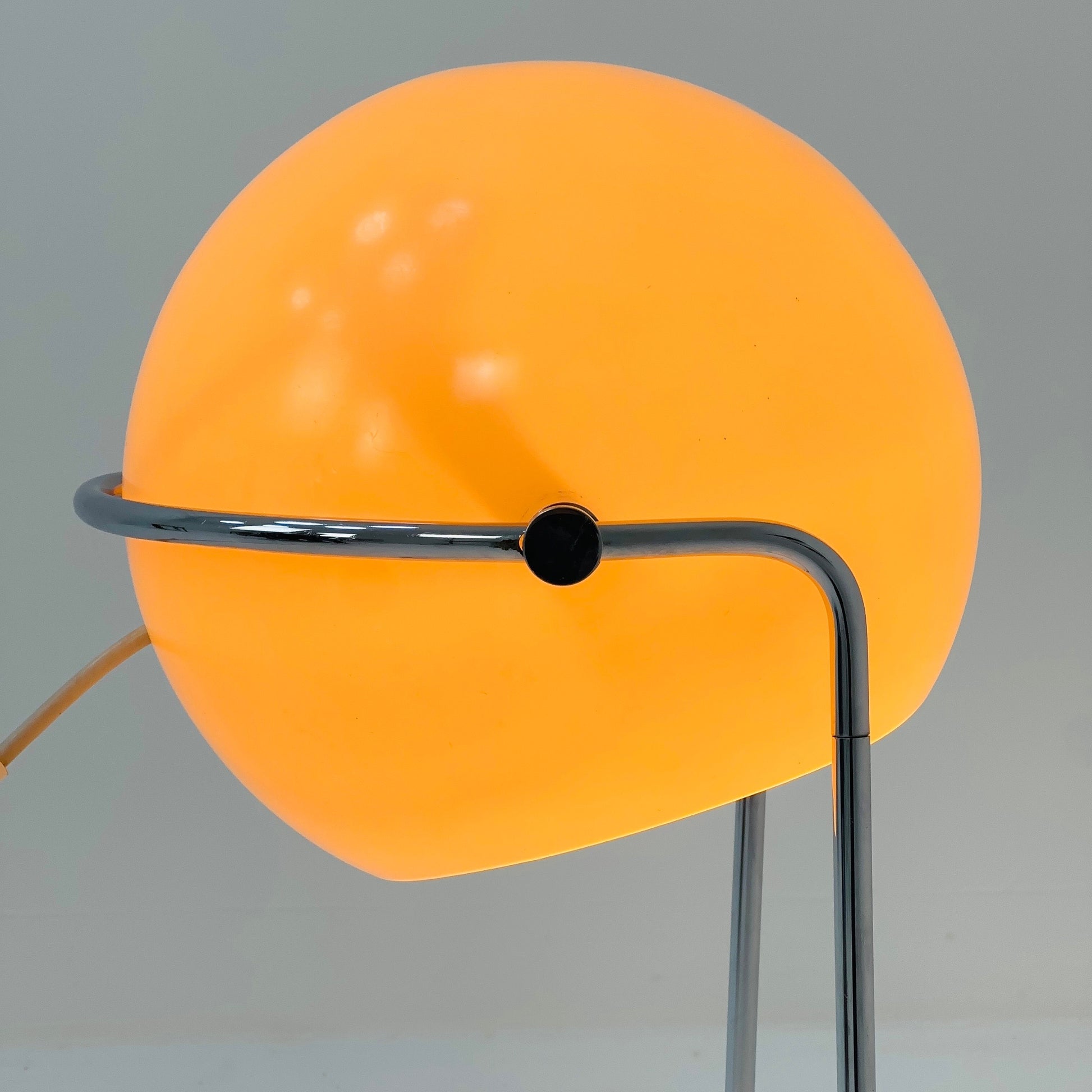 Space age Danish ball table lamp in egg-yolk yellow 1970s