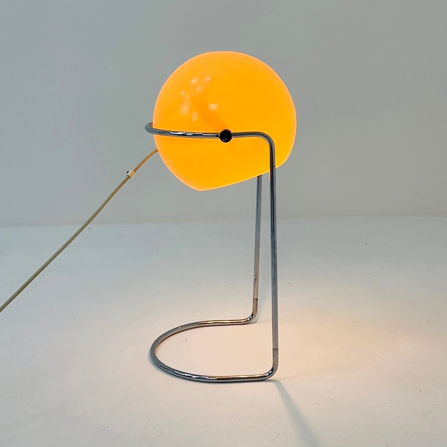 Space age Danish ball table lamp in egg-yolk yellow 1970s